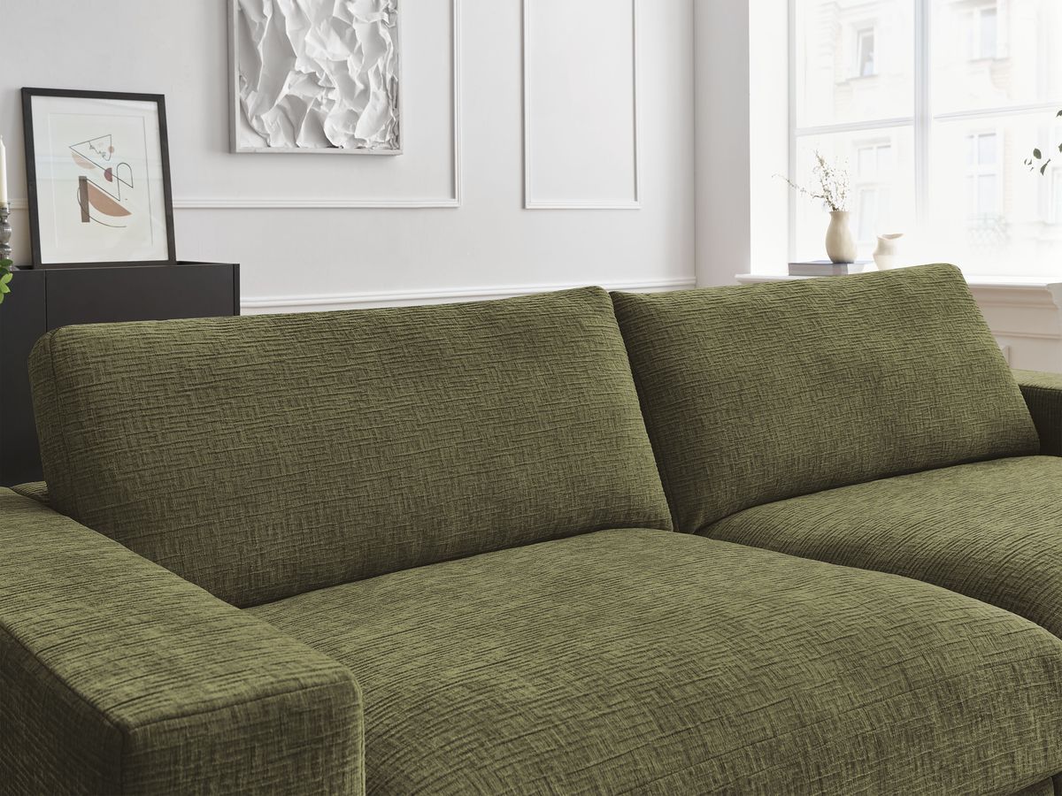 Bobochic Leonard Sofa 3-Sitzer 274 × 109 cm Strukturstoff Grün