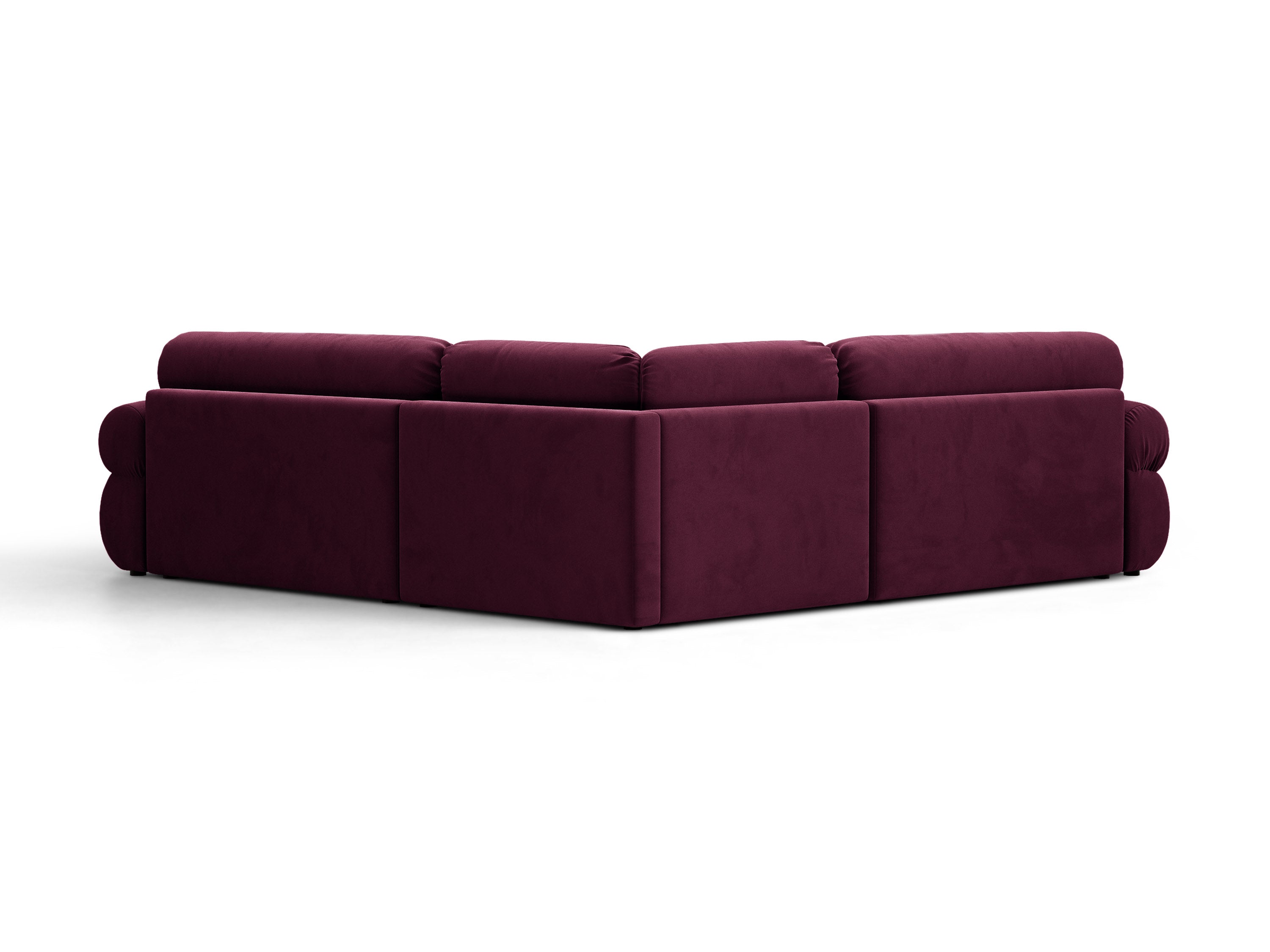 Micadoni Ophelia Symmetrisches Ecksofa Samt Venus Burgundfarben