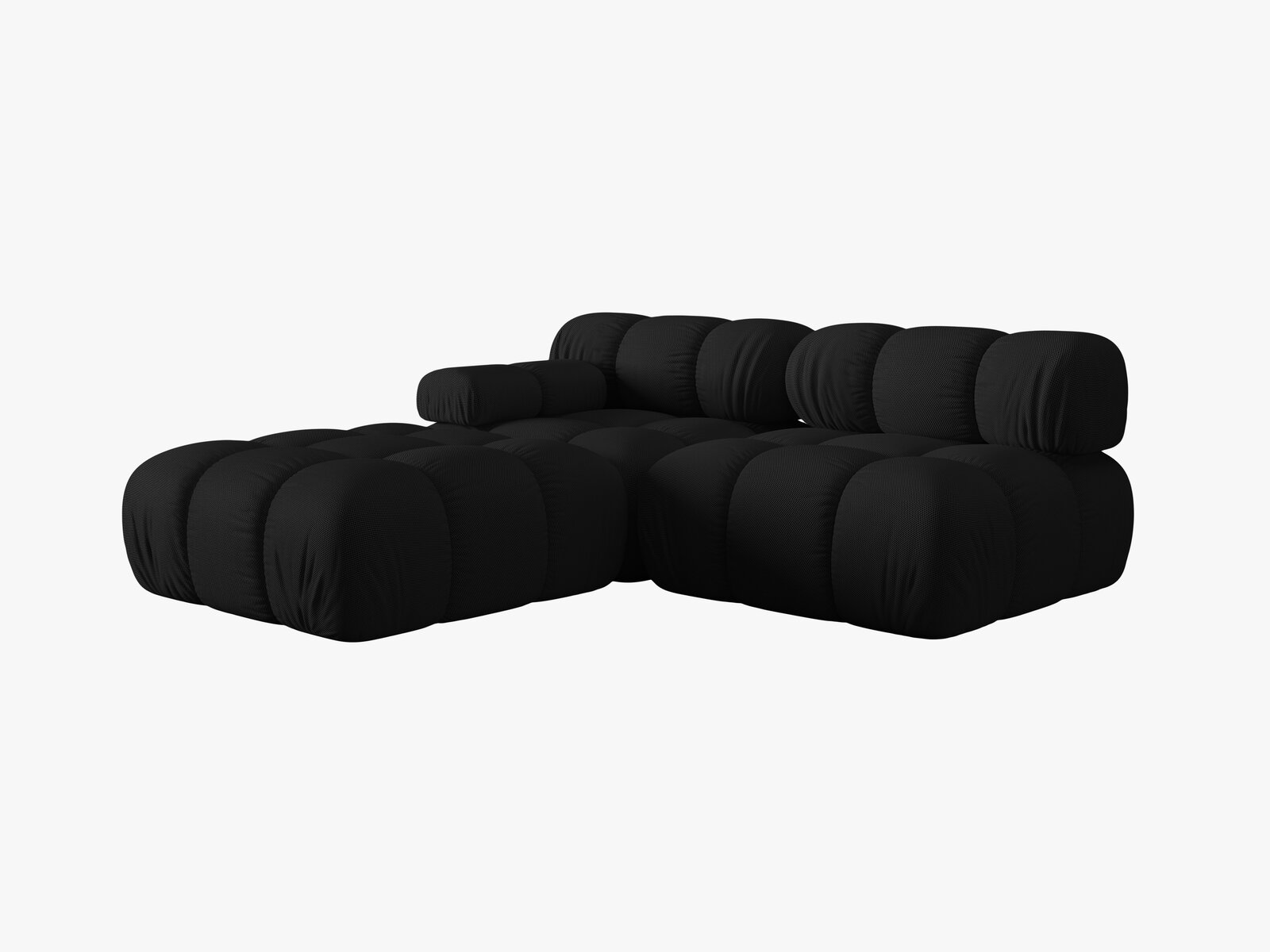 Micadoni Modulares Sofa Bellis 4-Sitzer Links 3D-Stoff Sonic Schwarz