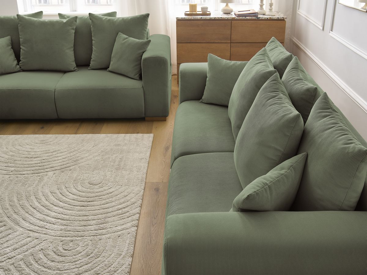Bobochic Sidonie Sofa 5-Sitzer Cordsamt Grün