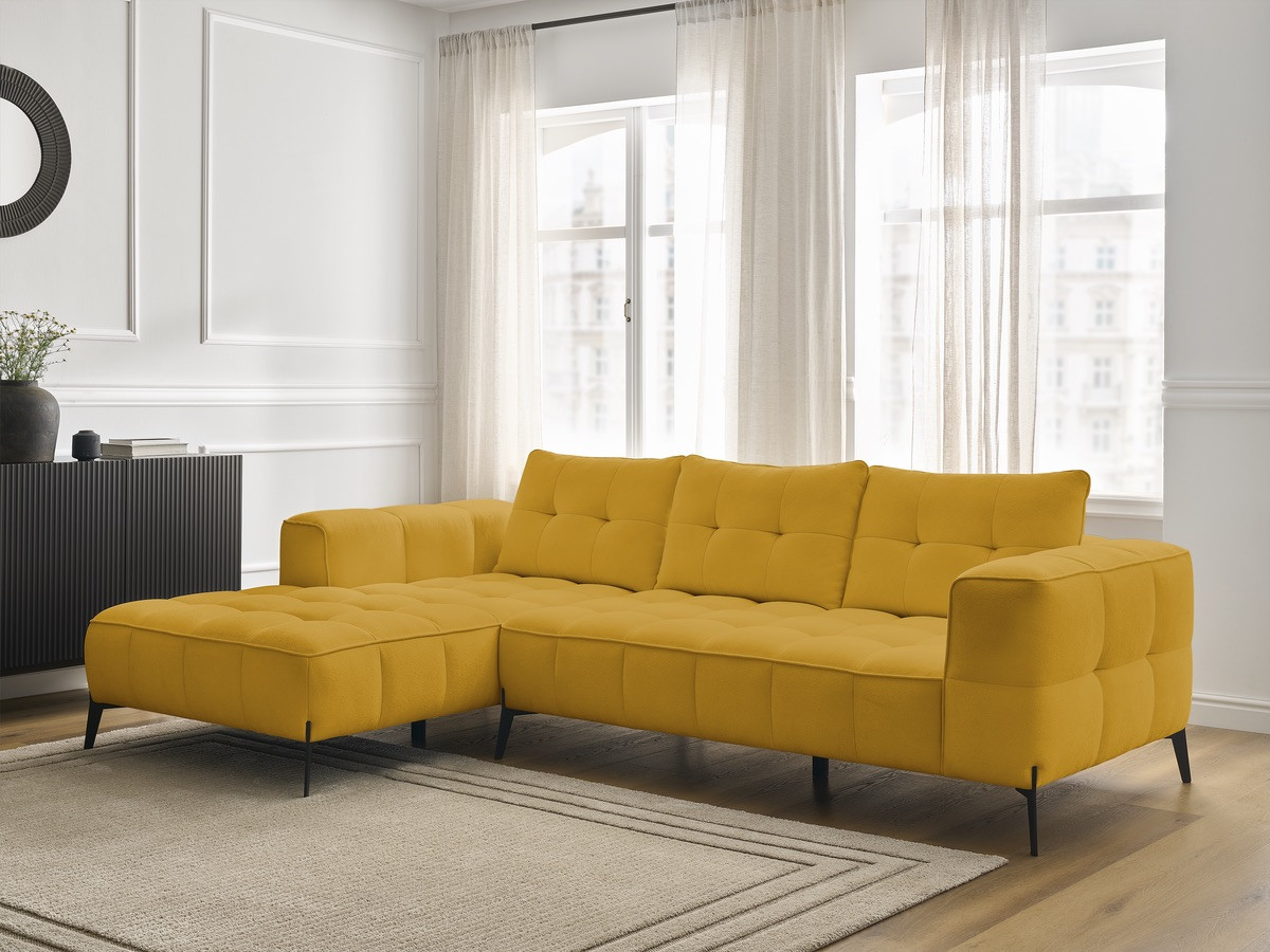 Bobochic Anis Ecksofa Strukturstoff Gelb Ecke links