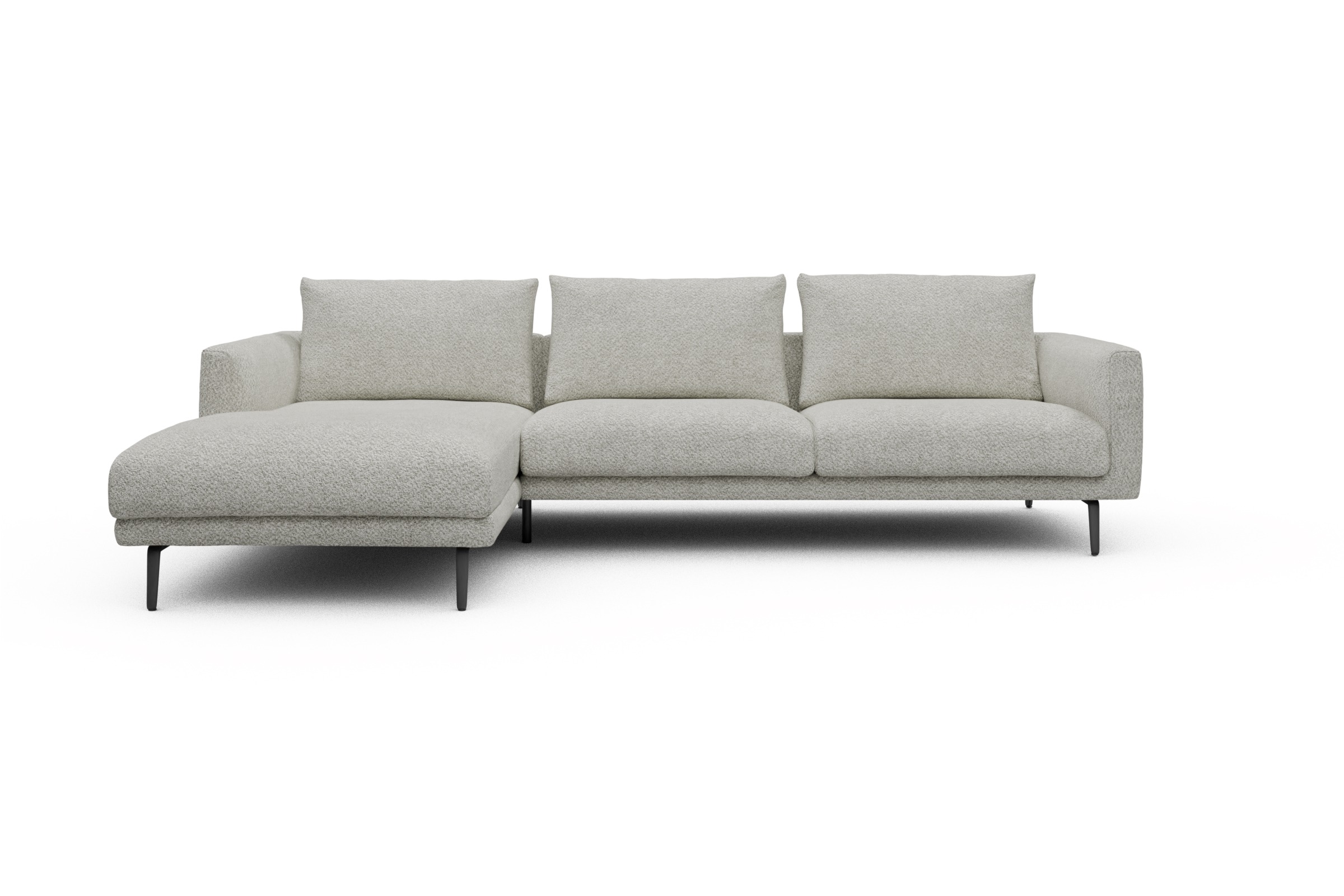 Skandi Home Ecksofa Karl Chaiselongue links mit 2,5-Sitzer Vanora-Warm-Sand moebelfaktor