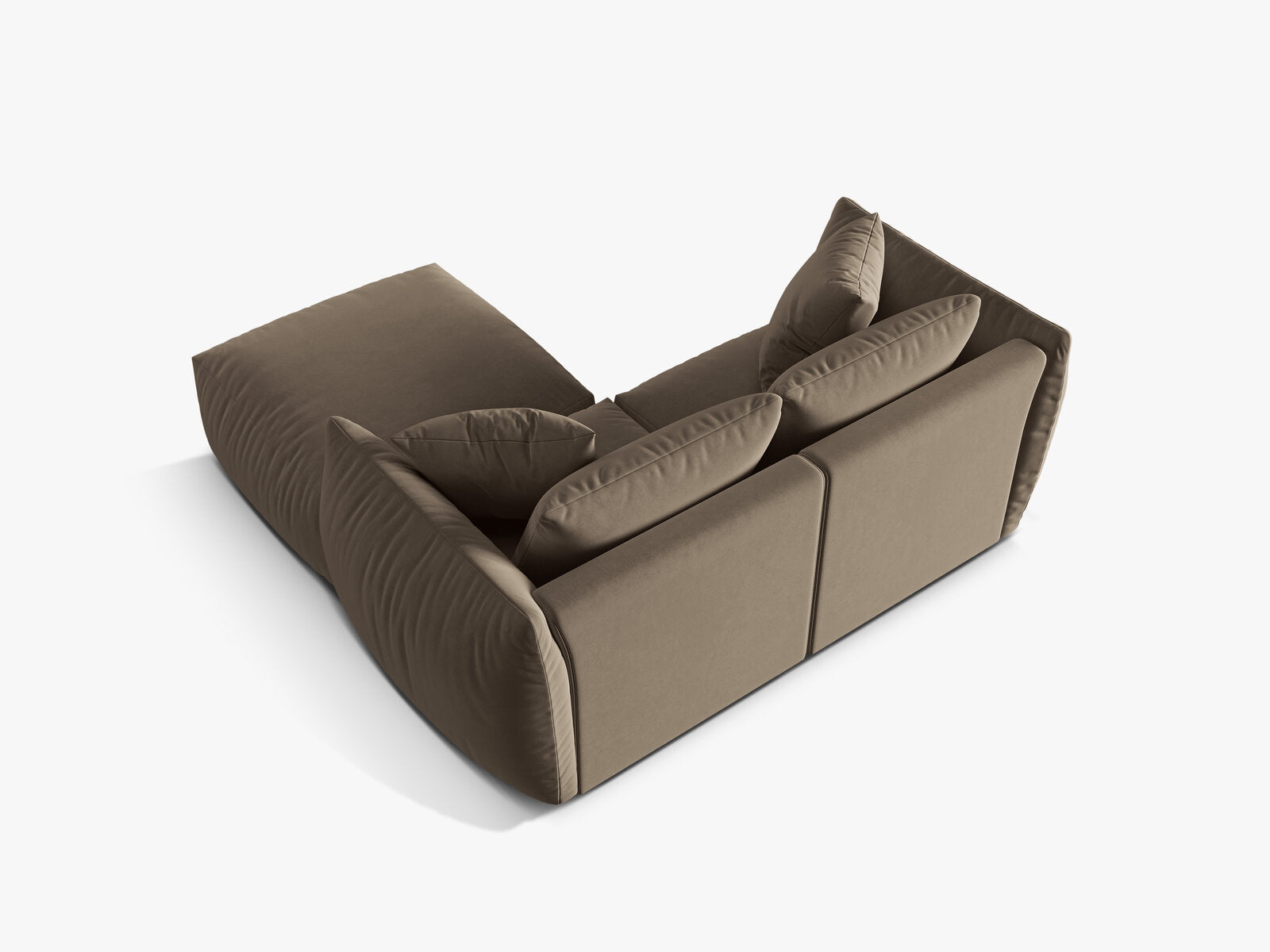 Micadoni Modulares Sofa Chris 4-Sitzer Samt Hellbraun