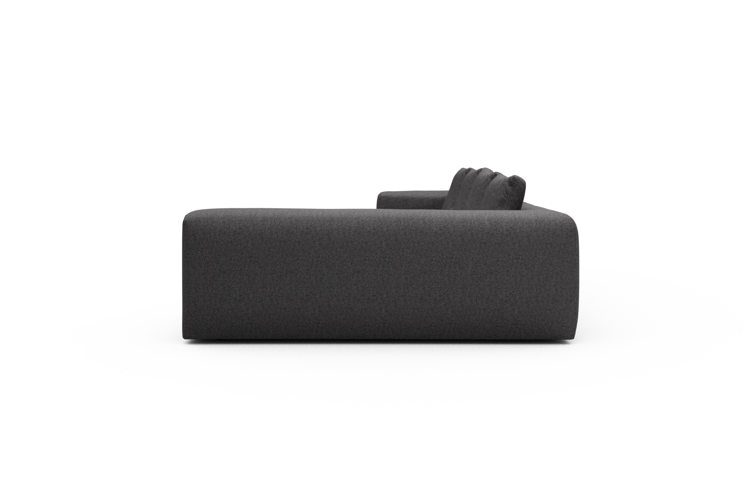 Wohnlandschaft Fred Chaiselongue links mit 2-Sitzer und lange Armlehne rechts Sama-Antracite