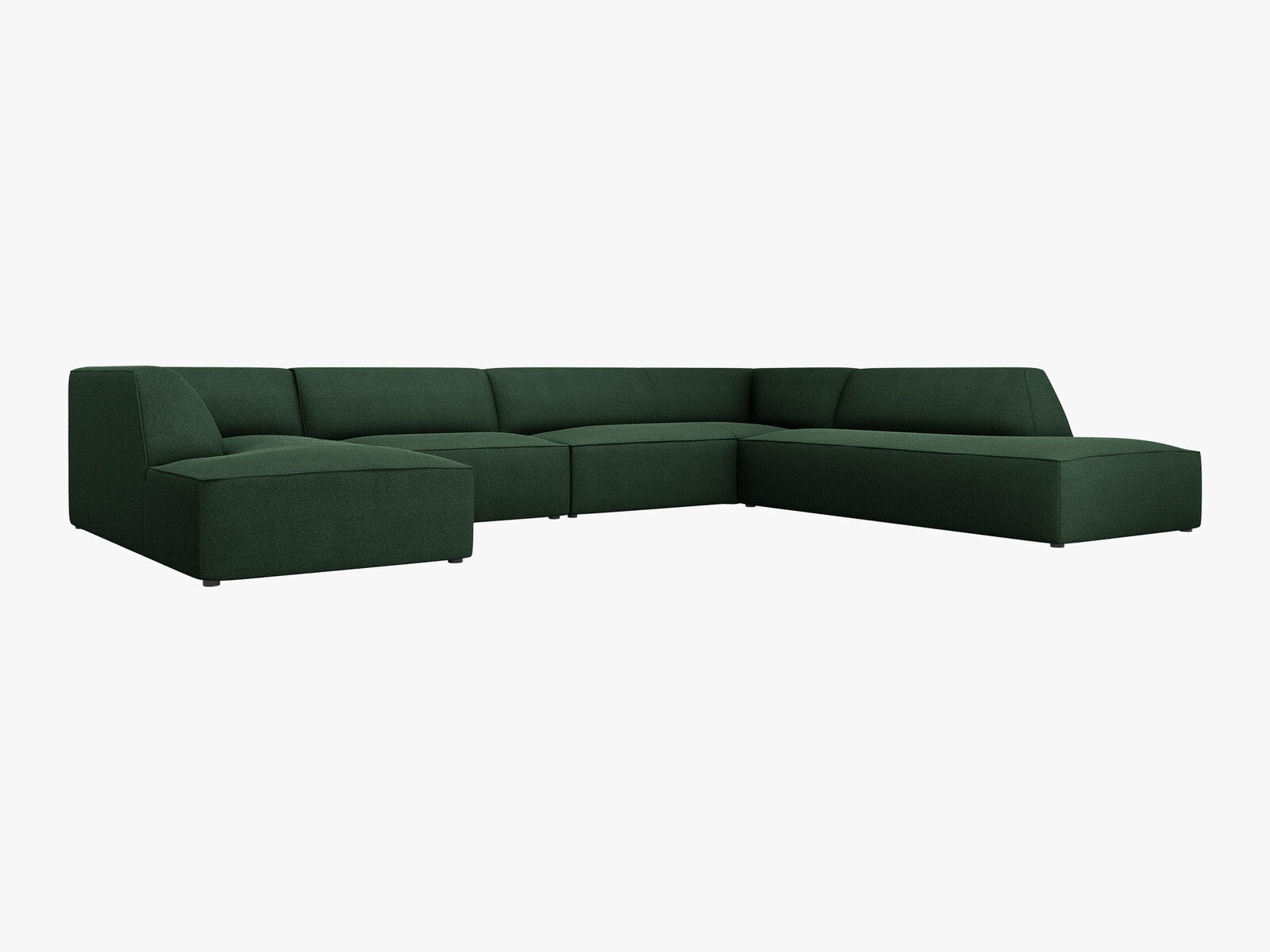 Micadoni Panorama-Ecksofa Ruby 7-Sitzer Rechts Strukturierter Stoff Ottawa Grün