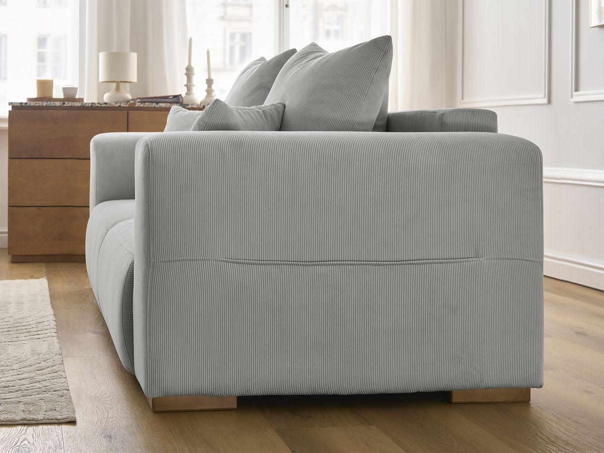 Bobochic Sidonie Sofa 2-Sitzer Cordsamt Hellgrau