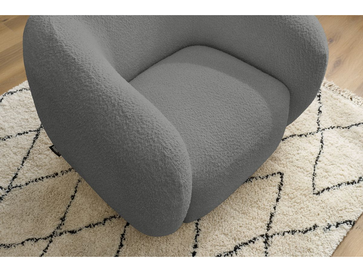Bobochic Celine Sessel Bouclé-Stoff Dunkelgrau