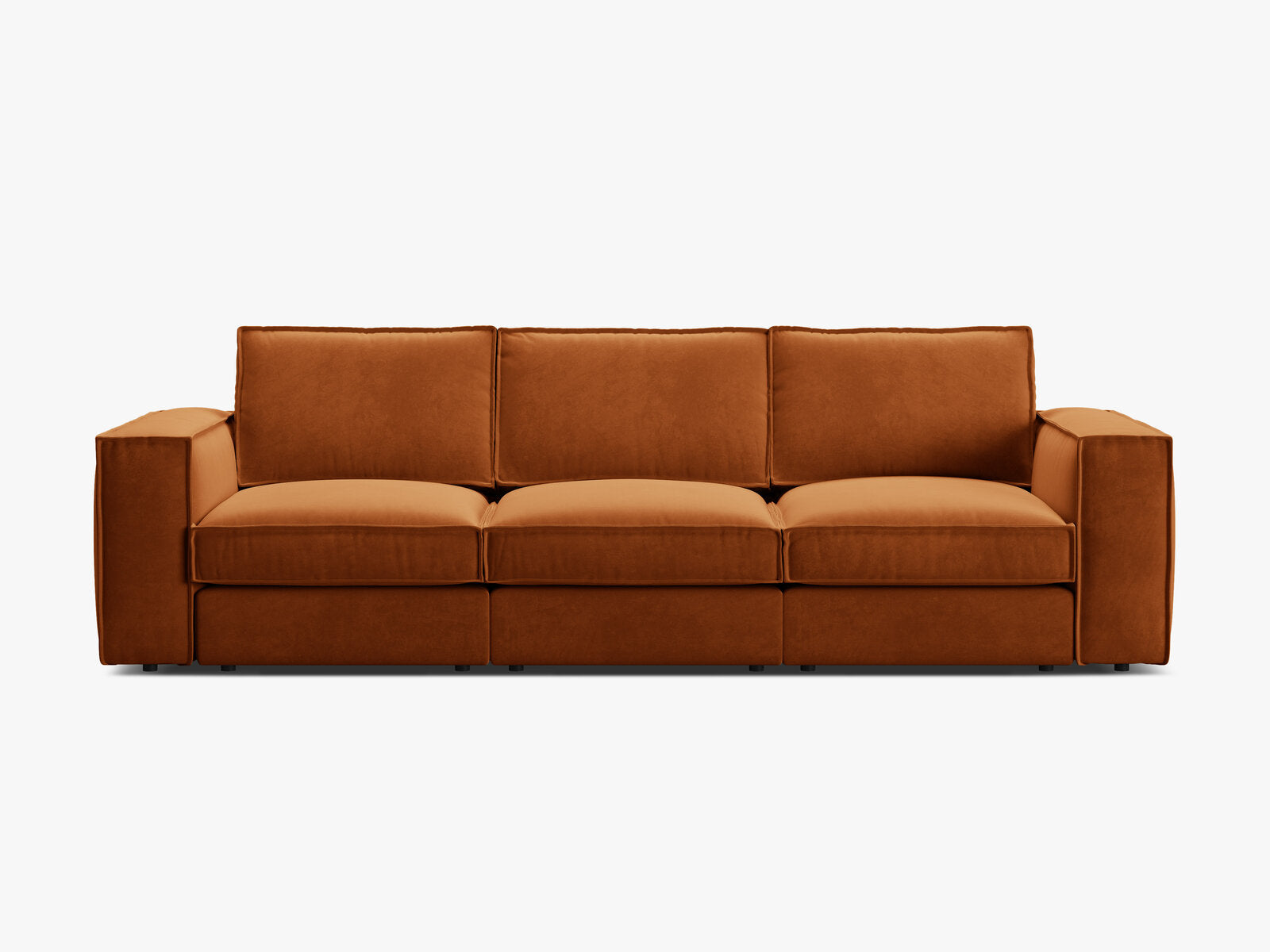 Micadoni modulares Sofa Pola 4-Sitzer Samt Salvador Terrakotta