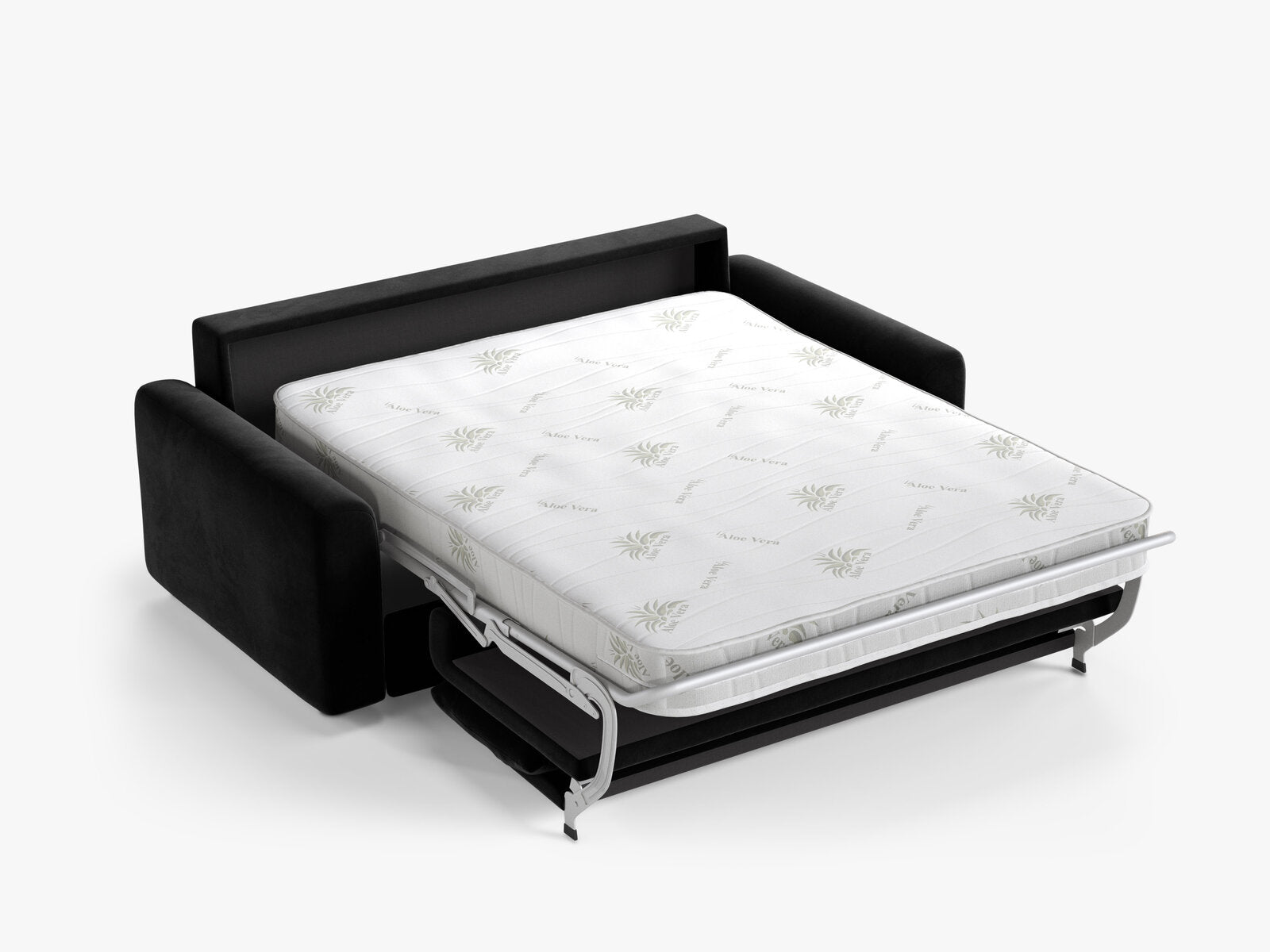 Micadoni Sofa mit Schlaffunktion David 3-Sitzer Samt Salvador Schwarz