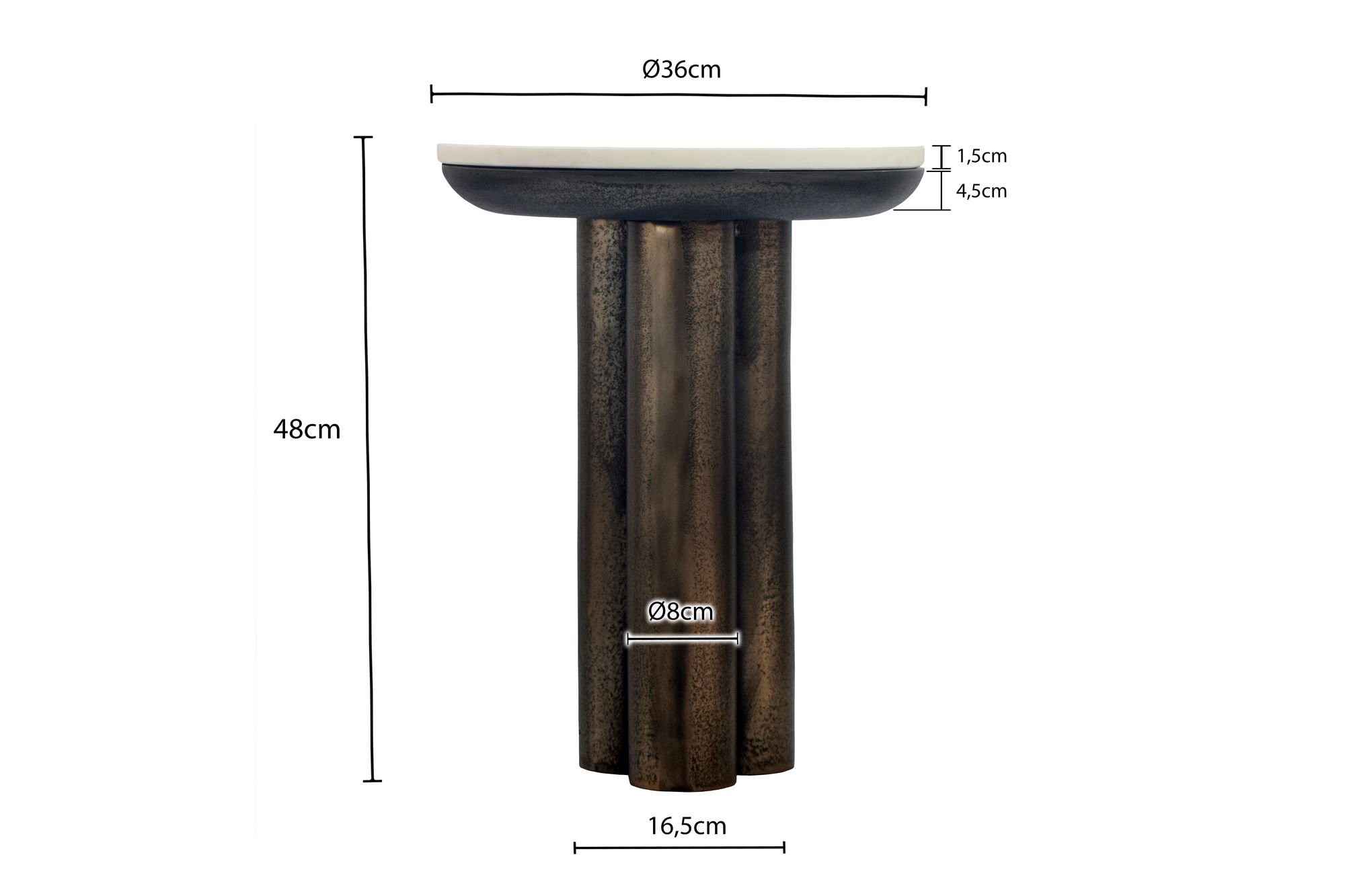 Beistelltisch Sagvag Marmor Schwarz Ø 36 cm