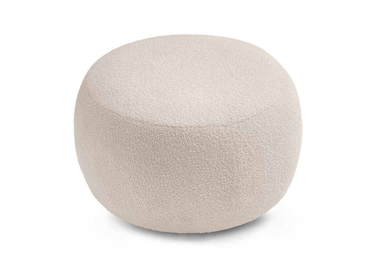 Bobochic Envy Schlafsofa 3-Sitzer mit Bettkasten und rundem Pouf Bouclé-Stoff Beige