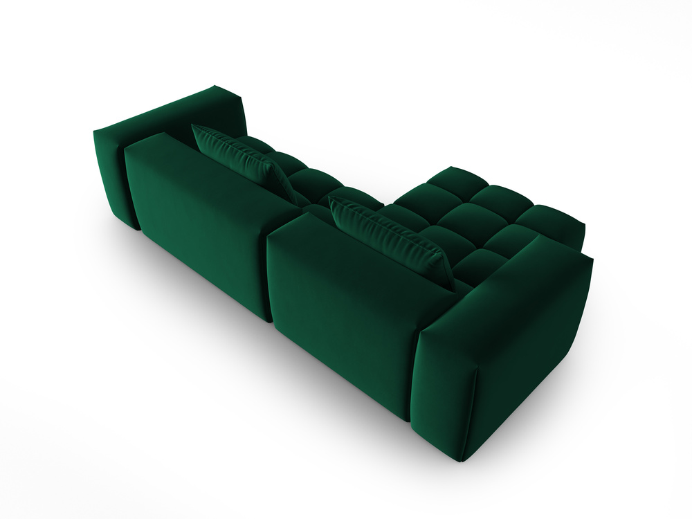 Cosmopolitan Design Ecksofa Verona 3-Sitzer Samt Casino Flaschengrün Links