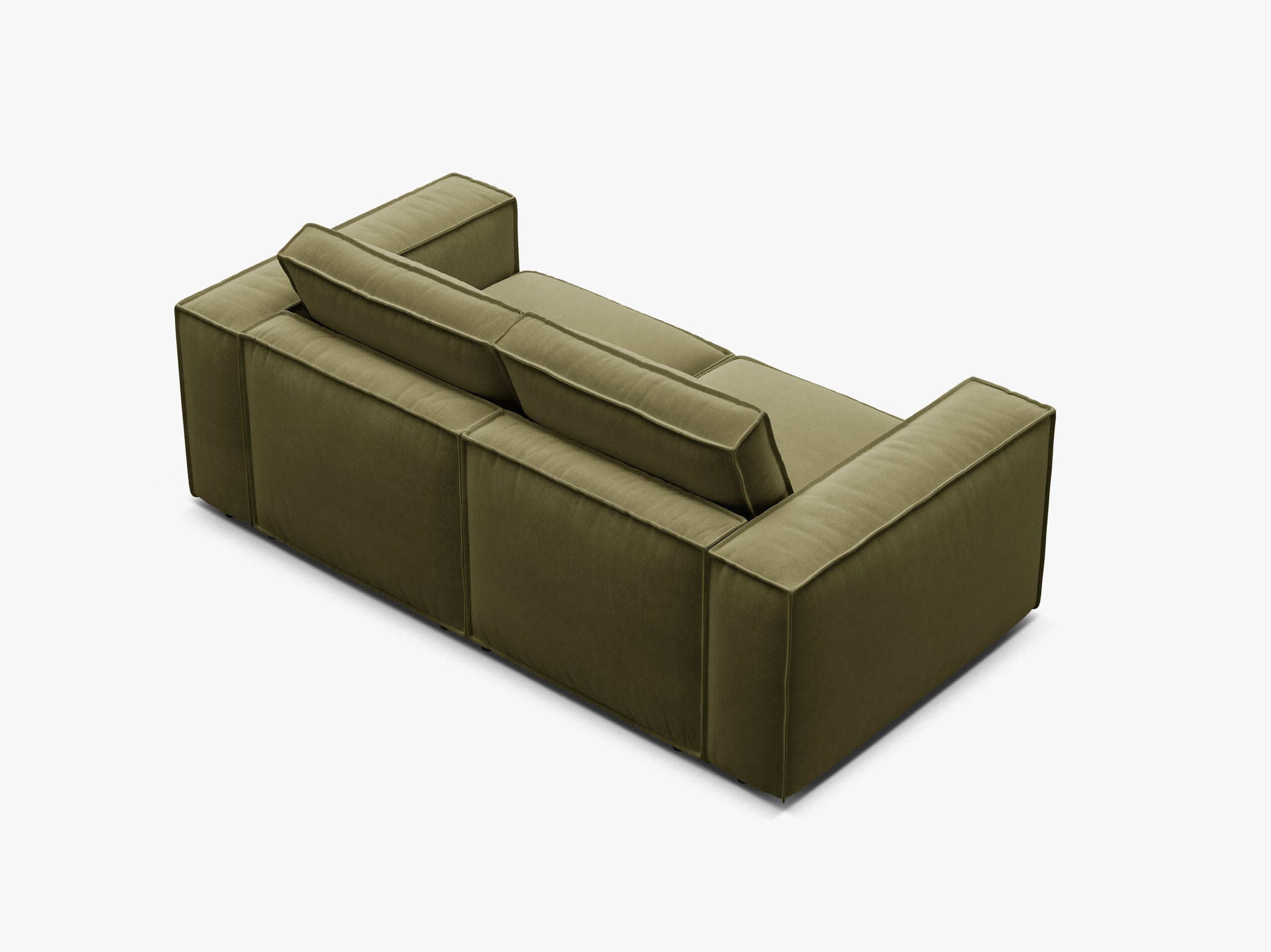 Micadoni modulares Sofa Pola 2-Sitzer Samt Salvador Grün