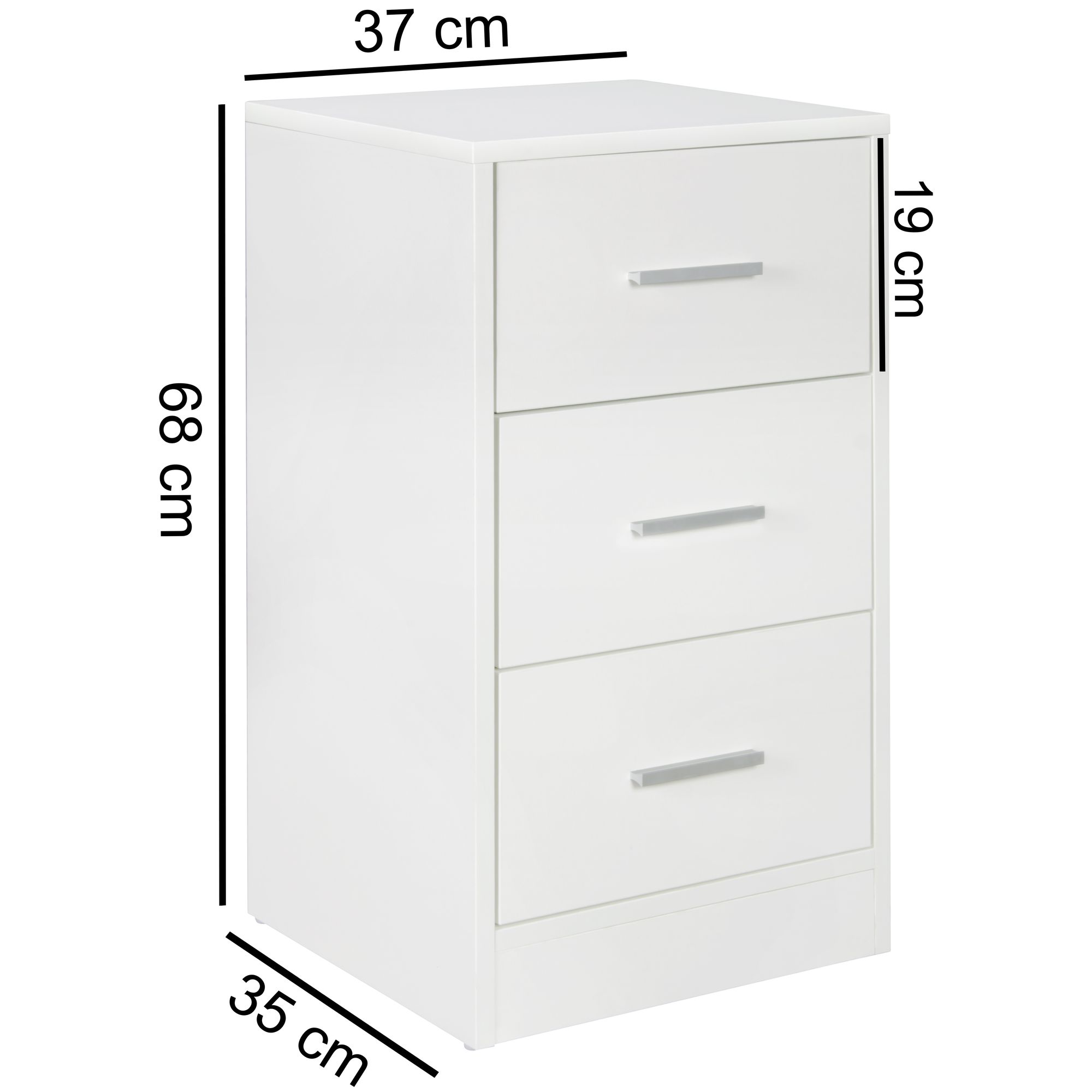 Nachttisch Dokka Weiß 37,5 × 35 × 68 cm