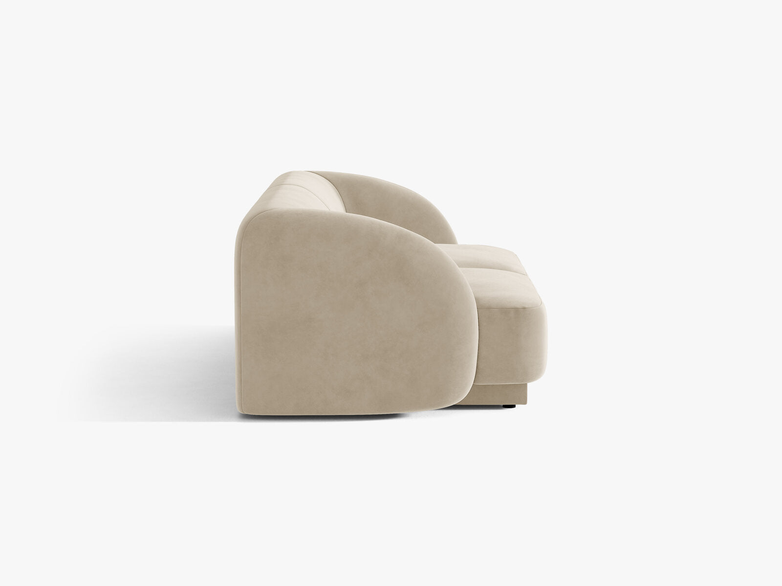 Micadoni Sofa Miley 2-Sitzer Samt Bluvel Dunkelbeige