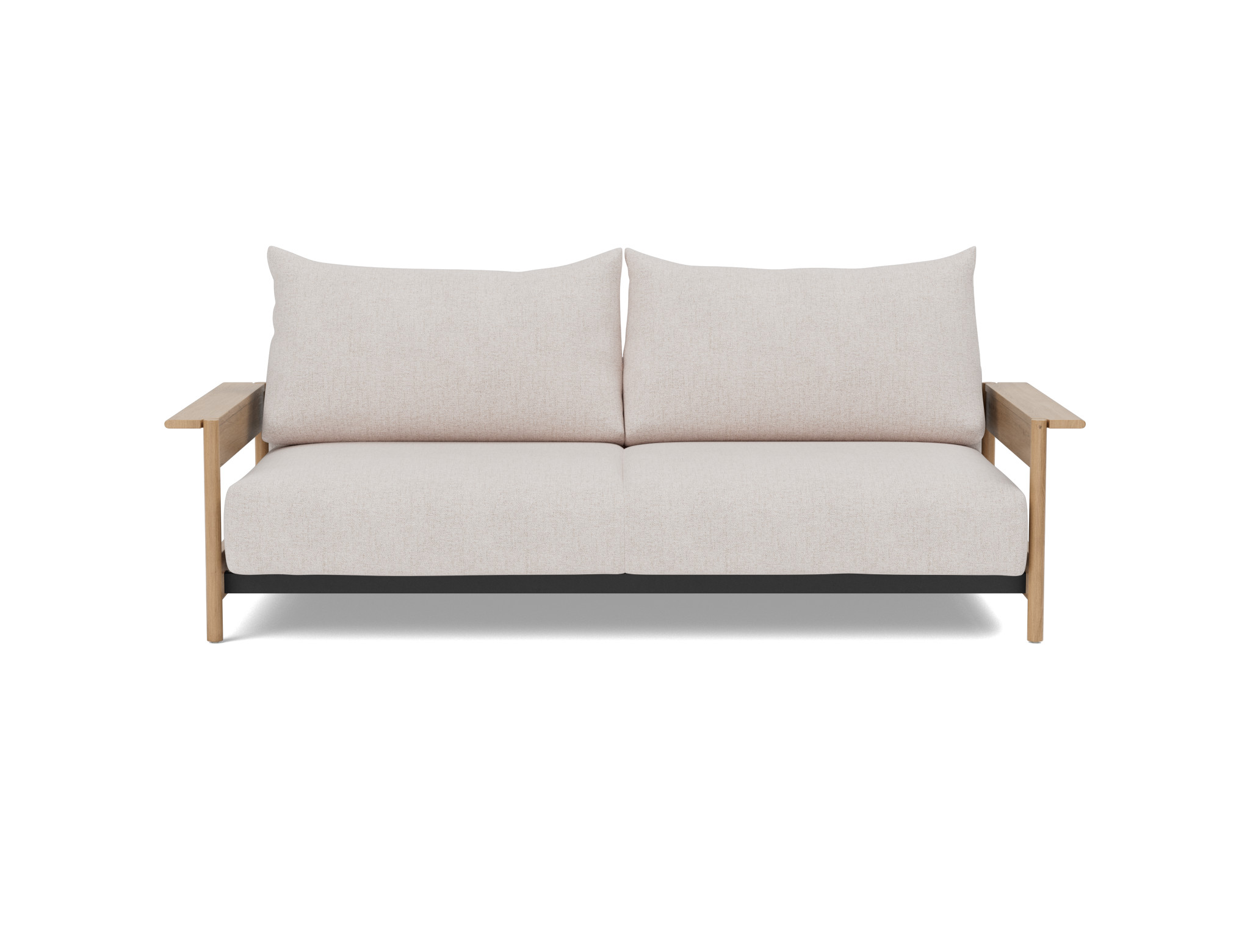 Schlafsofa Malloy Wood Strukturierter Stoff Weda 300-Weda-Sand
