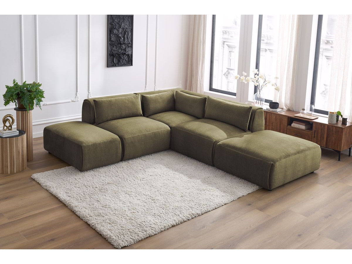 Bobochic Jeanne Ecksofa 271 × 300 cm Samt Grün