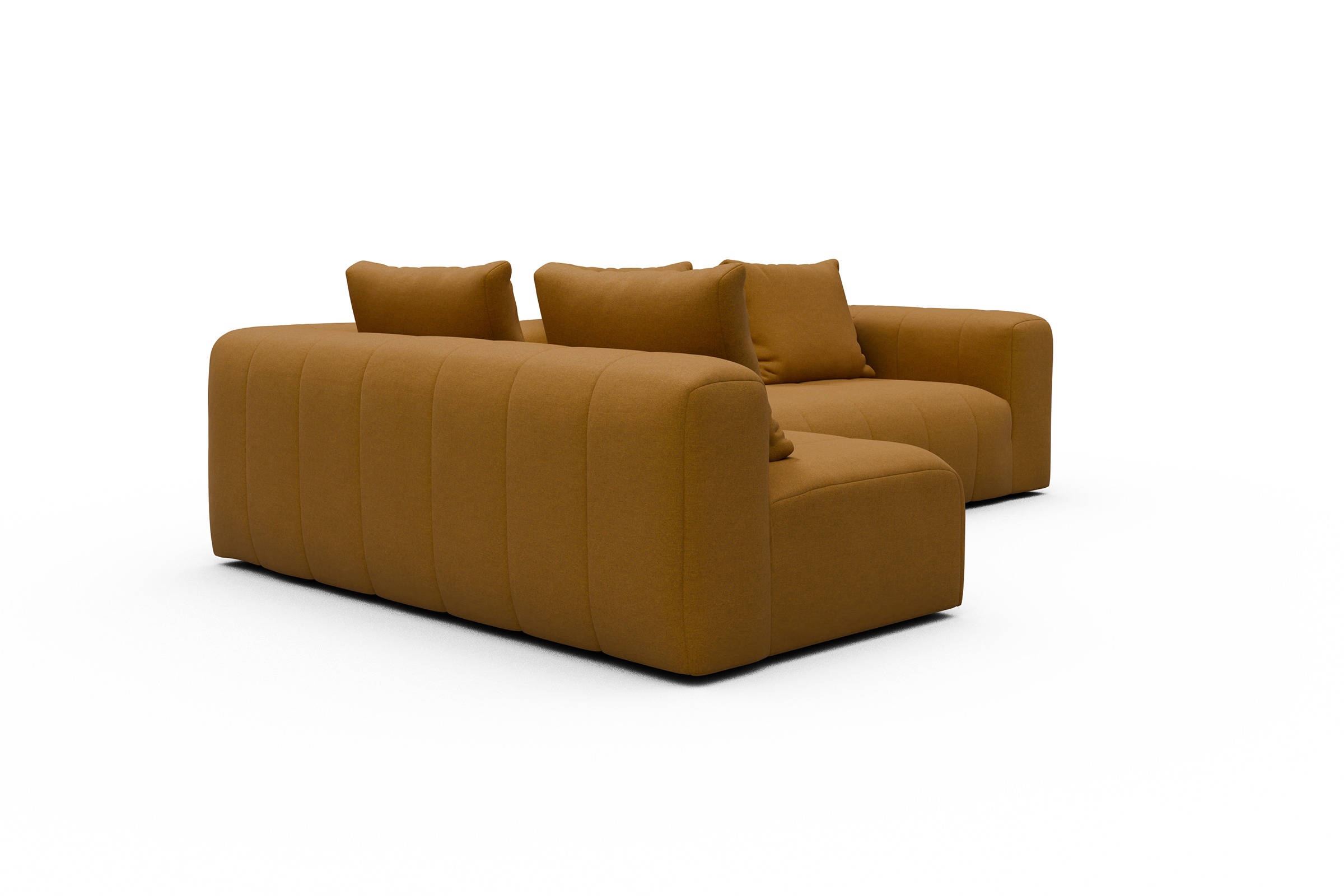 Ecksofa Hugo 2x 2,5-Sitzer Armlehne rechts Satya-Ocre