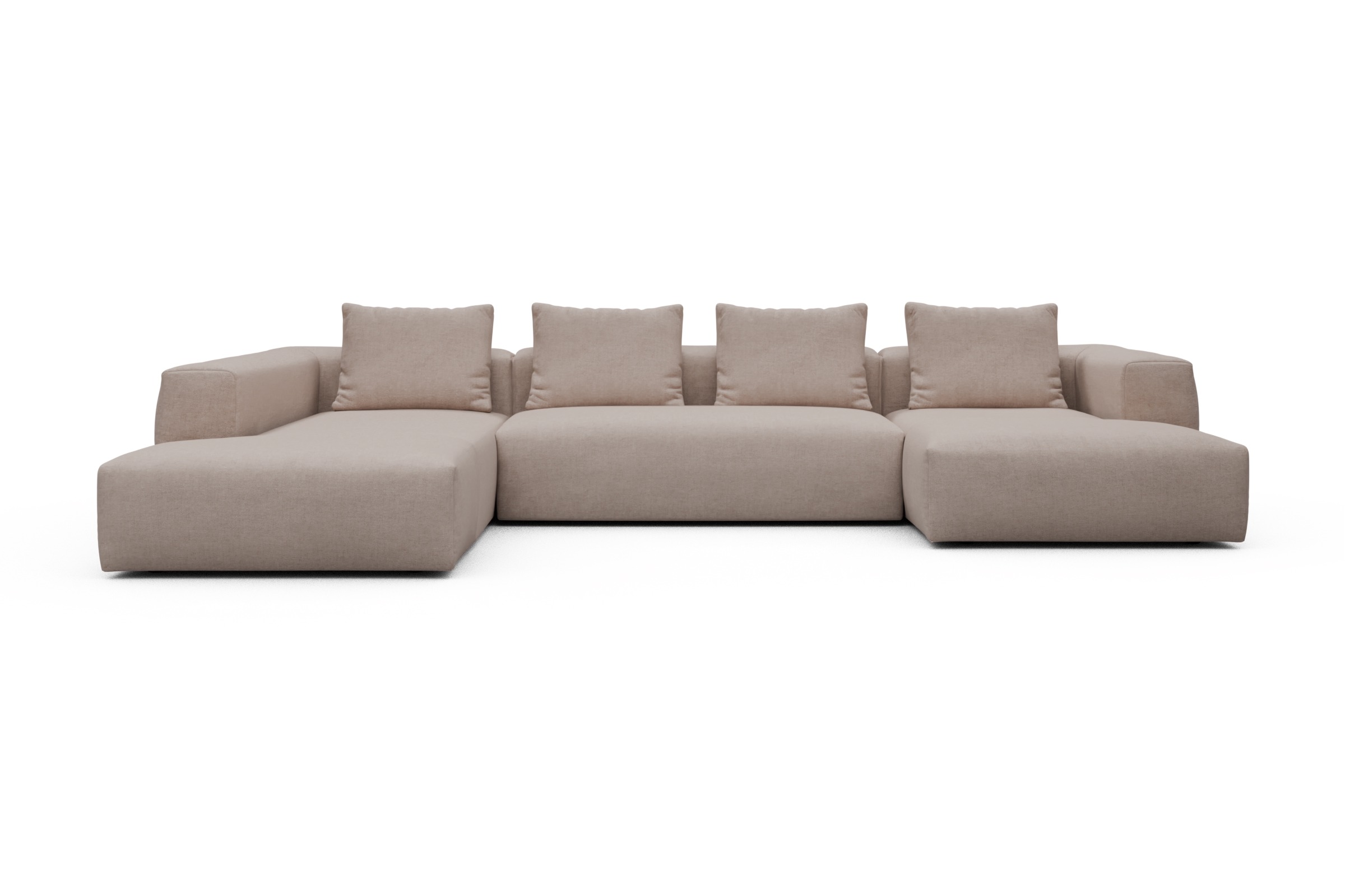 Skandi Home Wohnlandschaft Fred Relax-Ecke links mit 2-Sitzer und Chaiselongue rechts Weda-Sand moebelfaktor