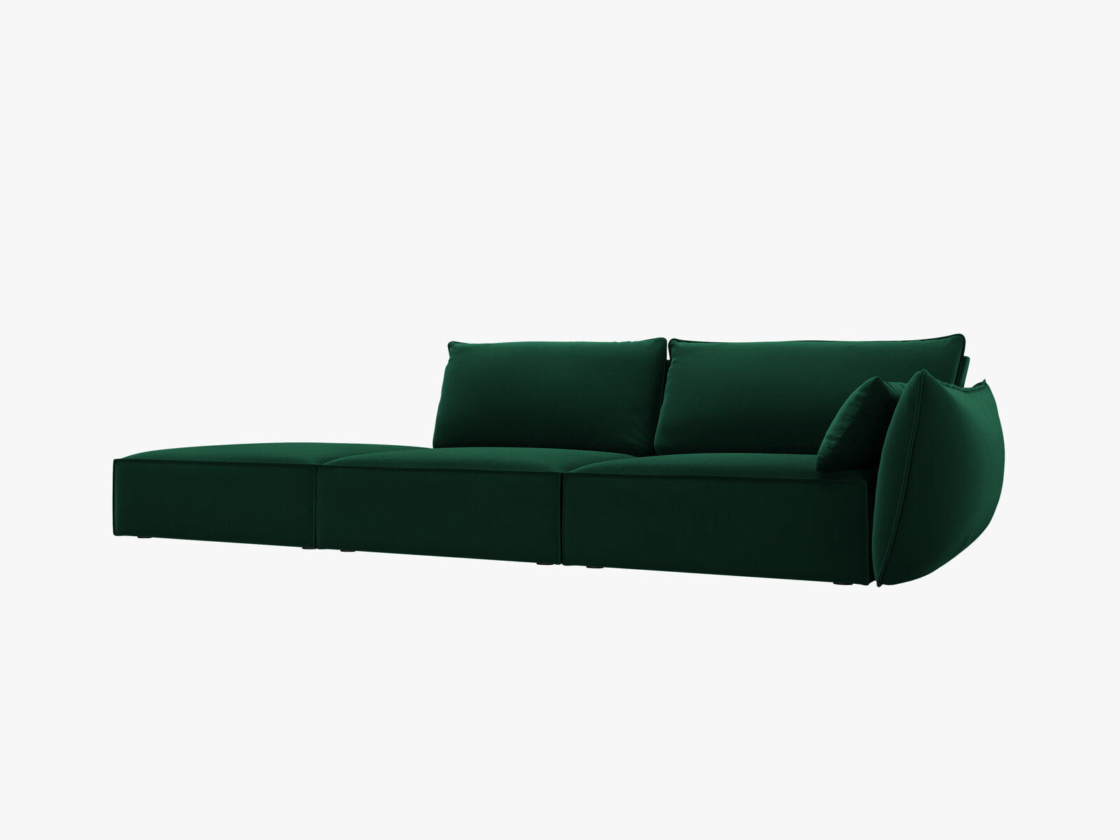 Micadoni Sofa Kaelle 4-Sitzer Links Samt Bluvel Flaschengrün