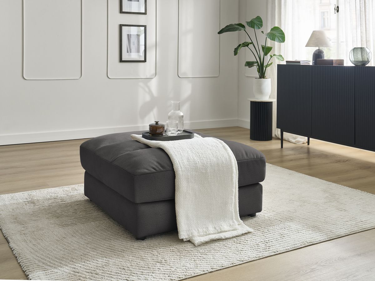 Bobochic Sierra Pouf Samt Schwarz