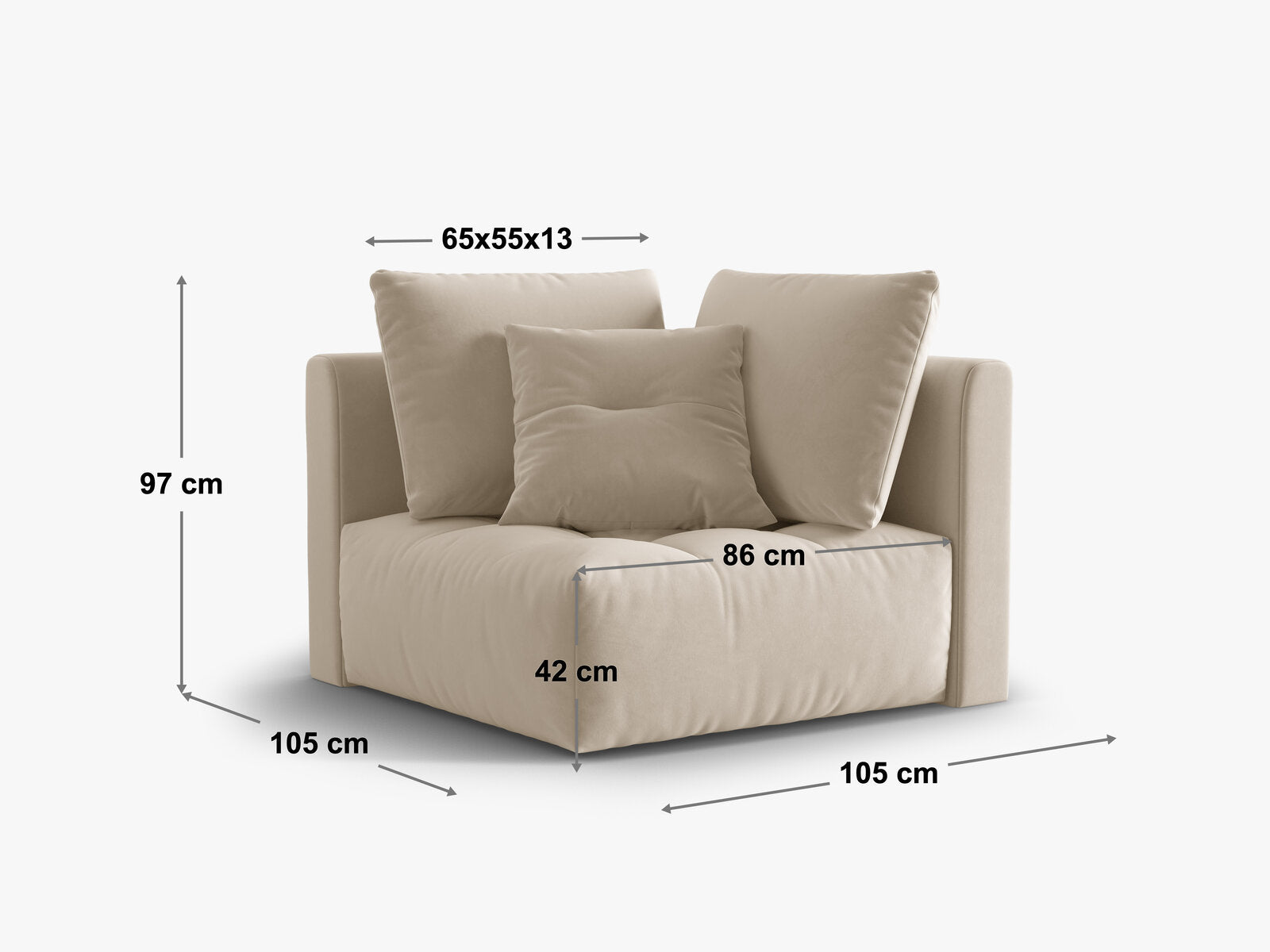 Micadoni Symmetrisches Eckmodul Bloom Strukturierter Stoff Wind Helles Beige