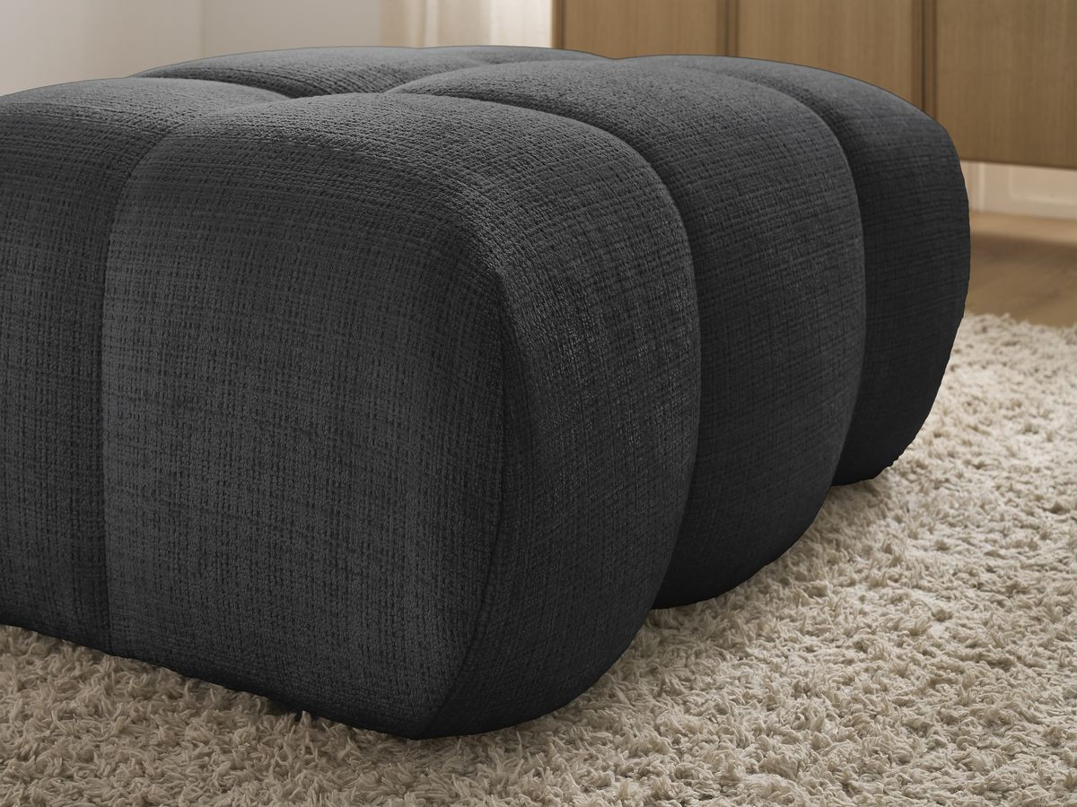 Bobochic Ivane Pouf Strukturstoff Schwarz