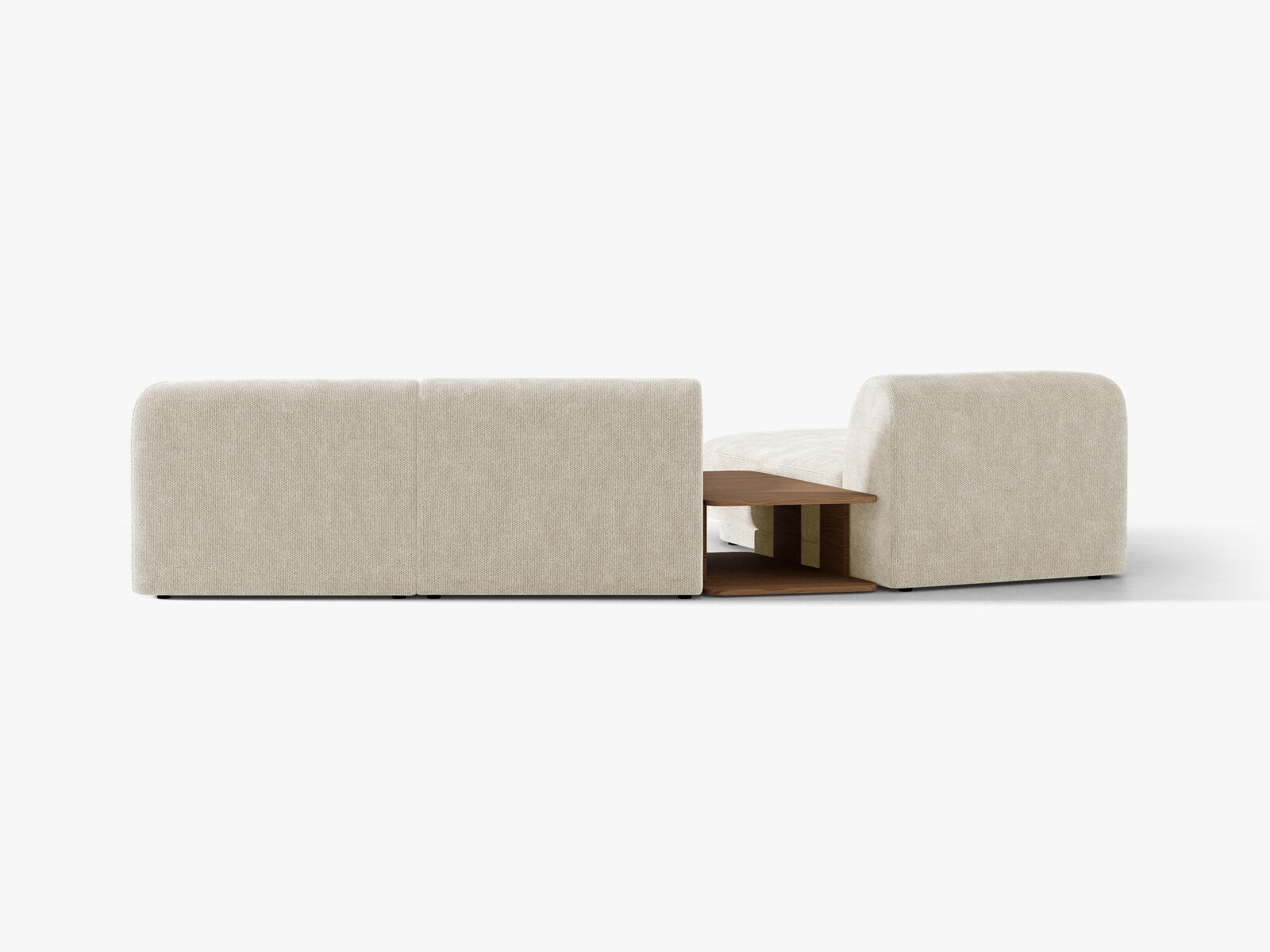 Micadoni Modulares Sofa Miley mit Recamiere 3-Sitzer Links Chenille Eden Helles Beige