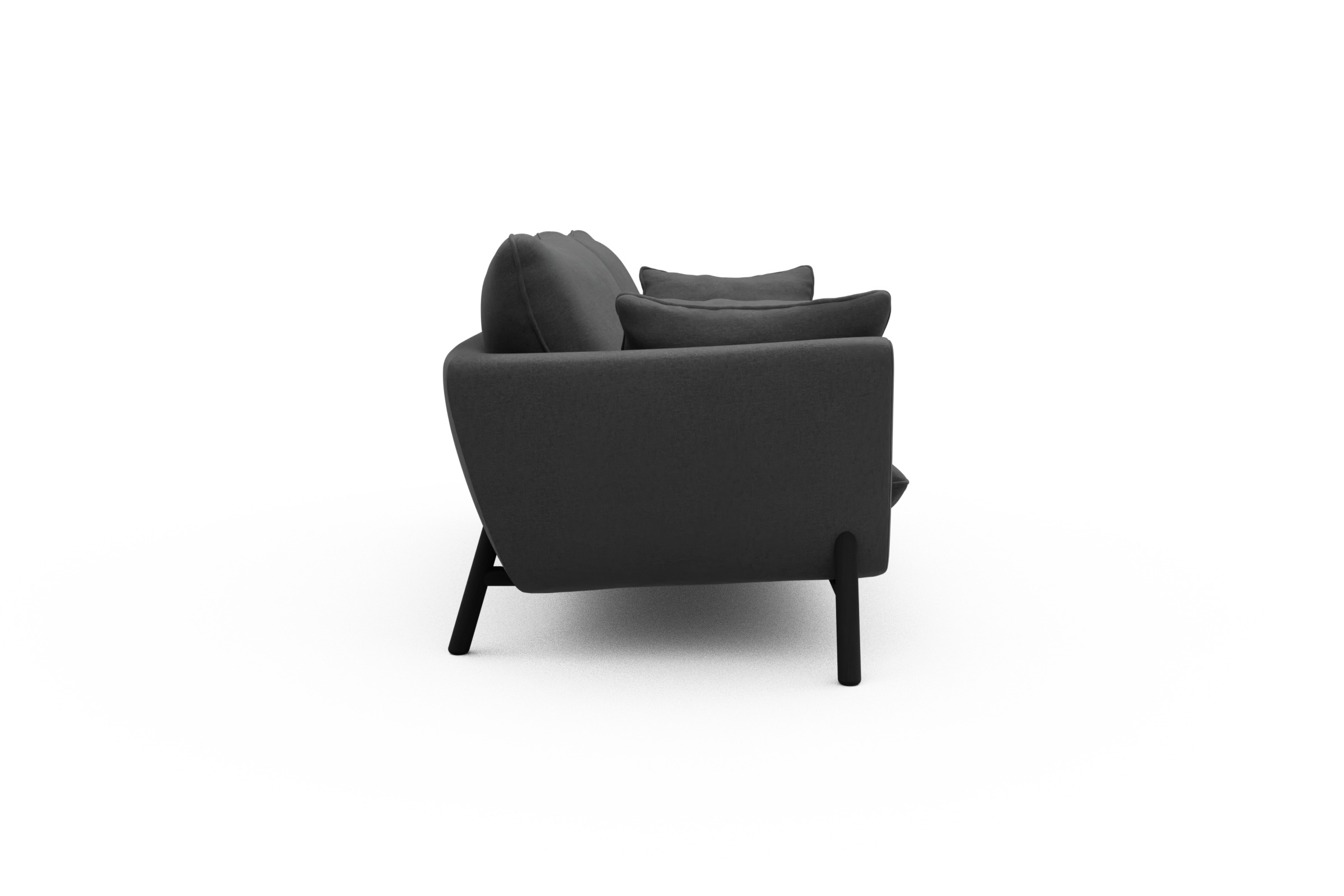 Sofa Emil 3-Sitzer Beinfarbe Eiche Schwarz Satya-Zinc