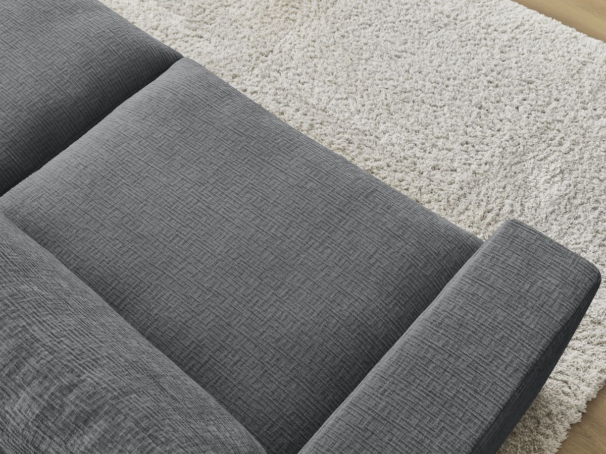 Bobochic Leonard Sofa 3-Sitzer 234 × 109 cm Strukturstoff Dunkelgrau