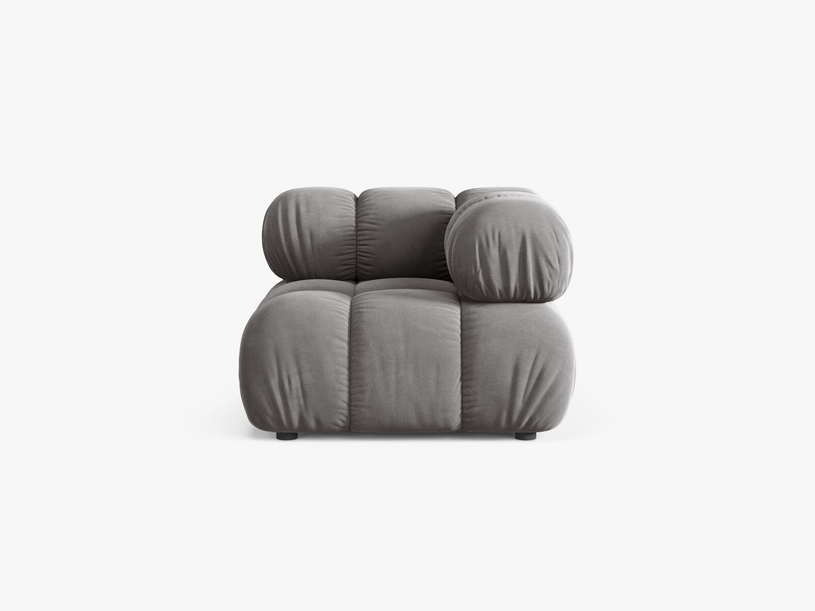 Micadoni symmetrisches Eckmodul Bellis Samt Bluvel Hellgrau