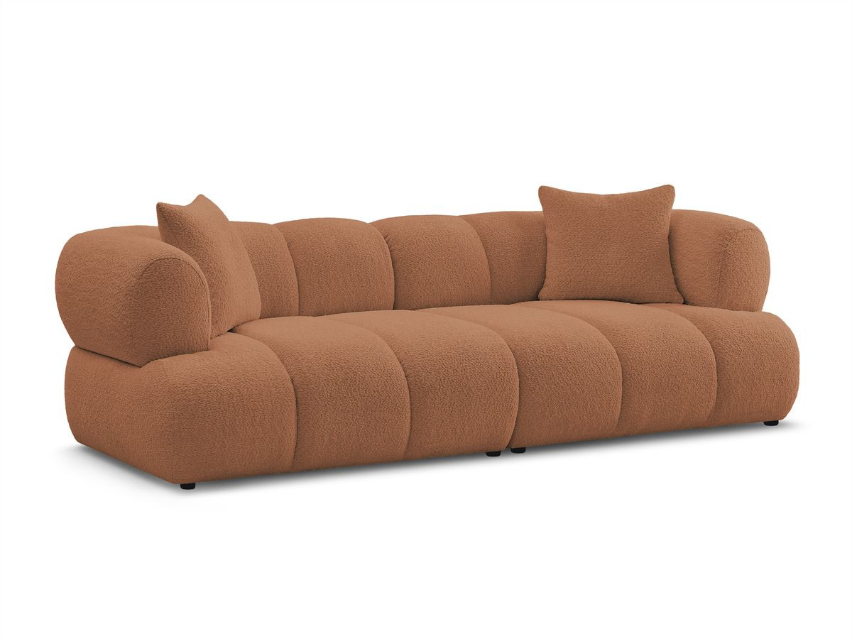 Bobochic Pamira Sofa 3-Sitzer Bouclé-Stoff Orange