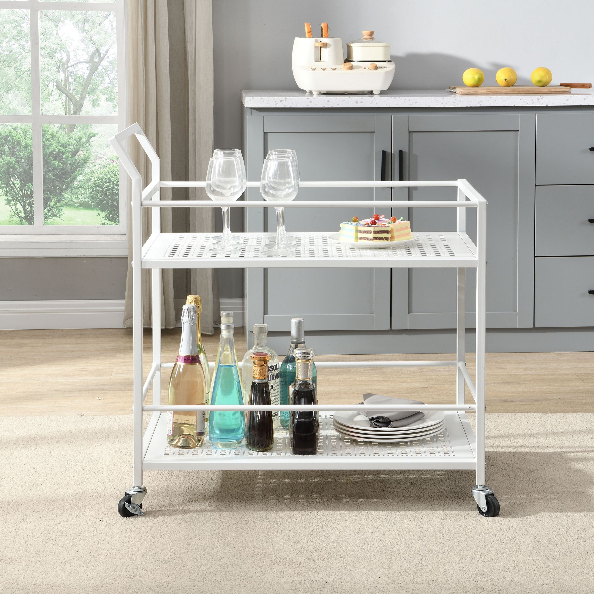 Servierwagen Innvik Metall Weiß 79 × 45 × 83 cm