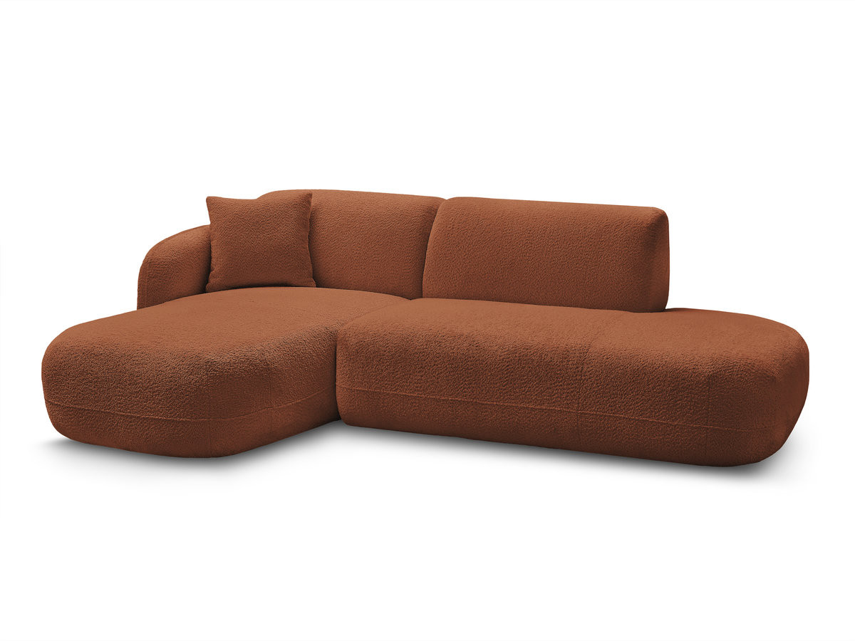 Bobochic Anda Ecksofa 241 × 163 cm Chenille Orange Ecke links
