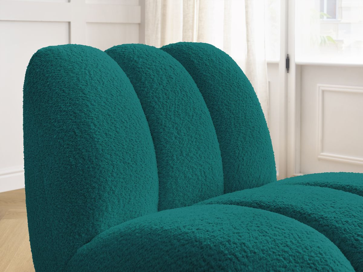 Bobochic Janissaire Sessel 81 × 90 cm Bouclé-Stoff Hellblau