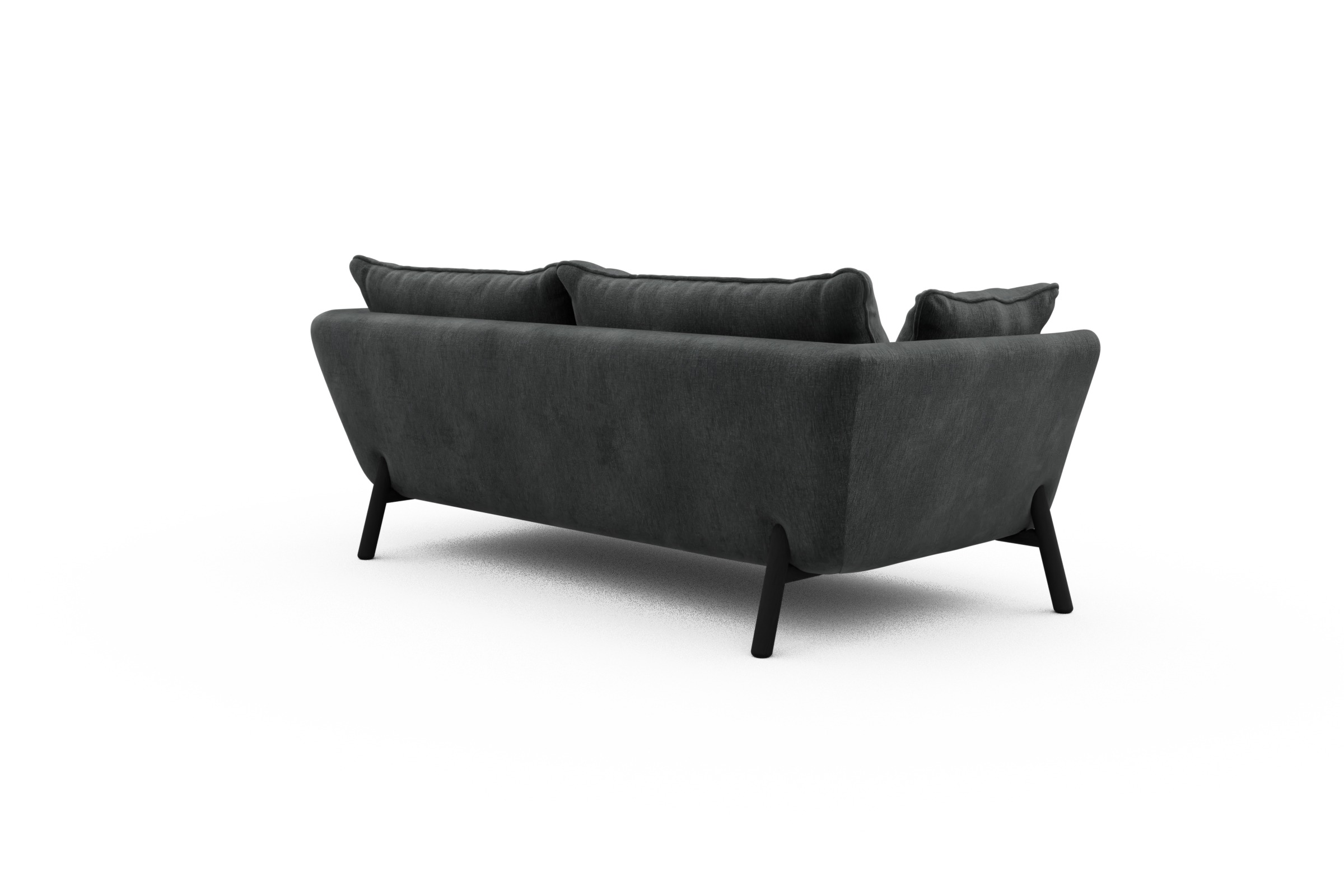 Sofa Emil PREMIUM 2-Sitzer Beinfarbe Eiche Schwarz Smooth-Deep-Warm-Grey