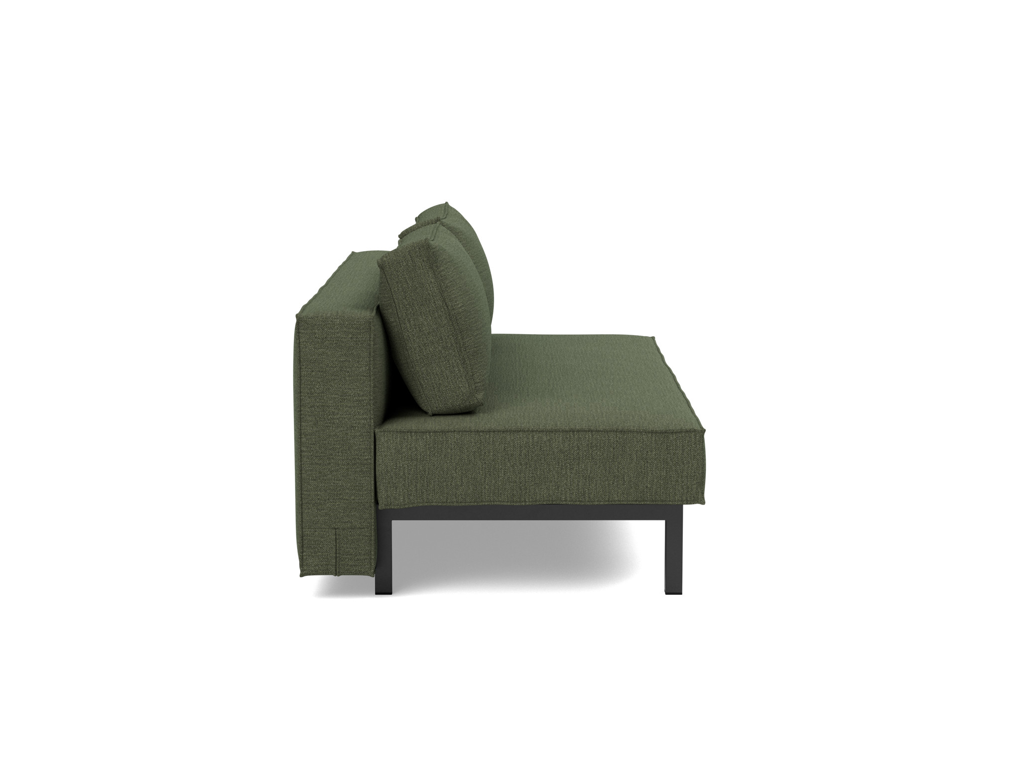 Schlafsofa Sly Strukturierter Stoff Taura 353-Forest Beine Schwarzes Metall