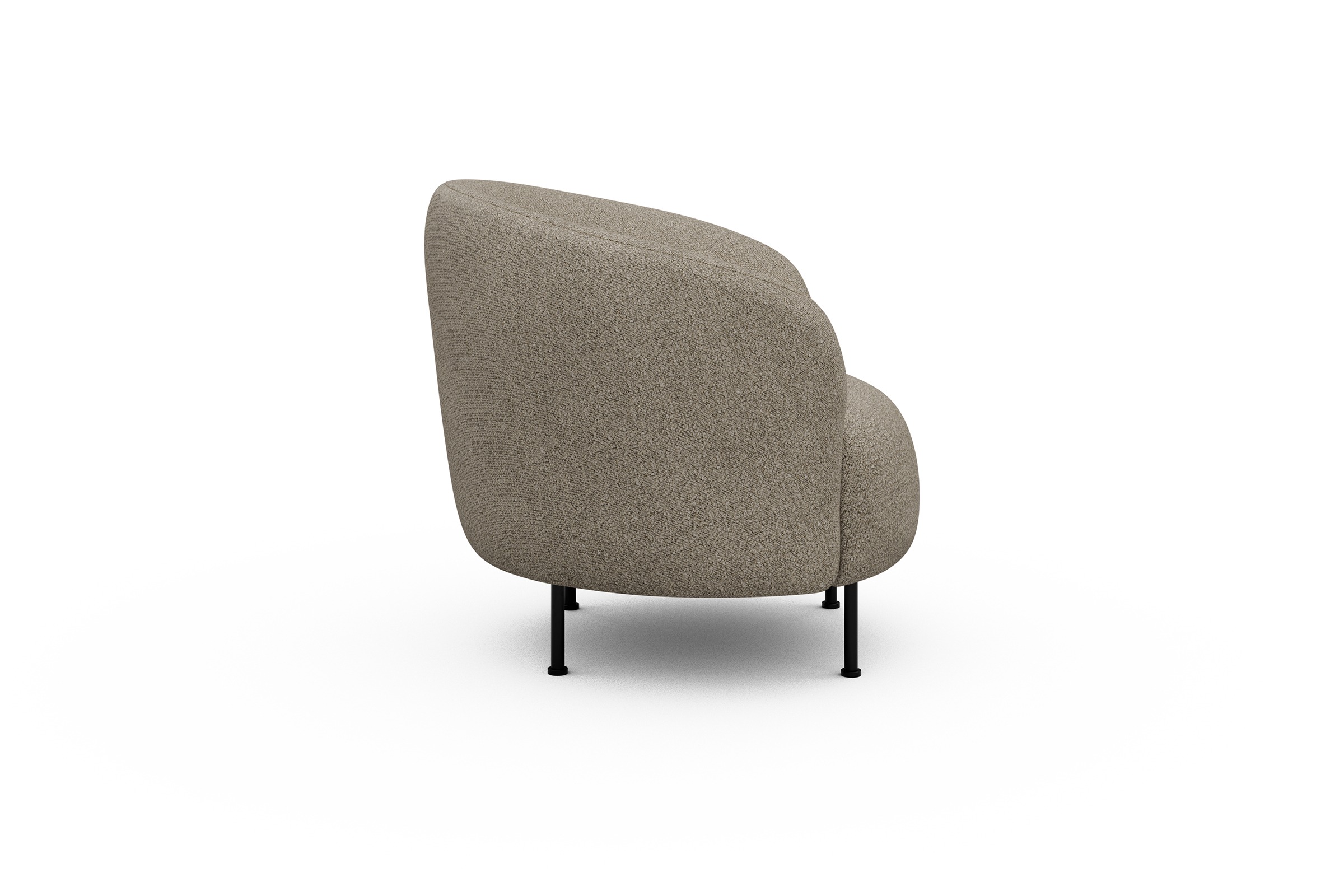 Sessel Ronda Metallbeine Schwarz Boucle-Beige