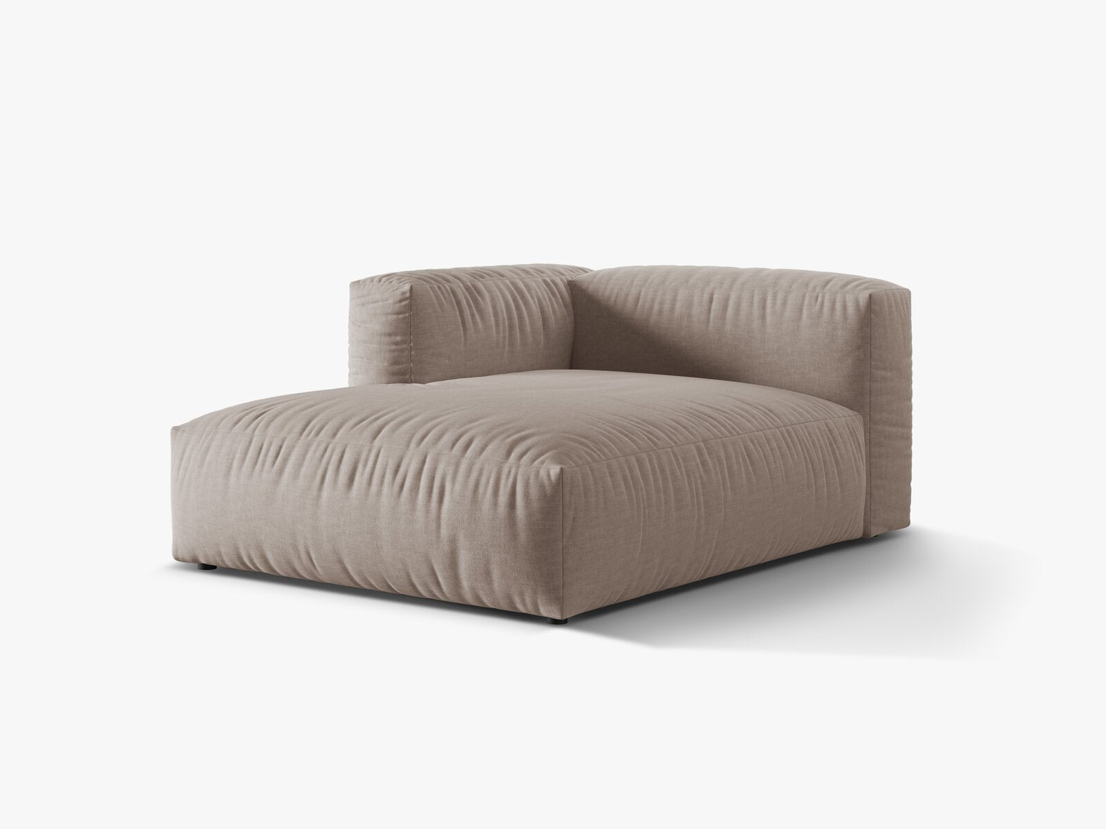 Micadoni Recamiere Martina 1-Sitzer Links Strukturierter Stoff Boston Dunkelbeige