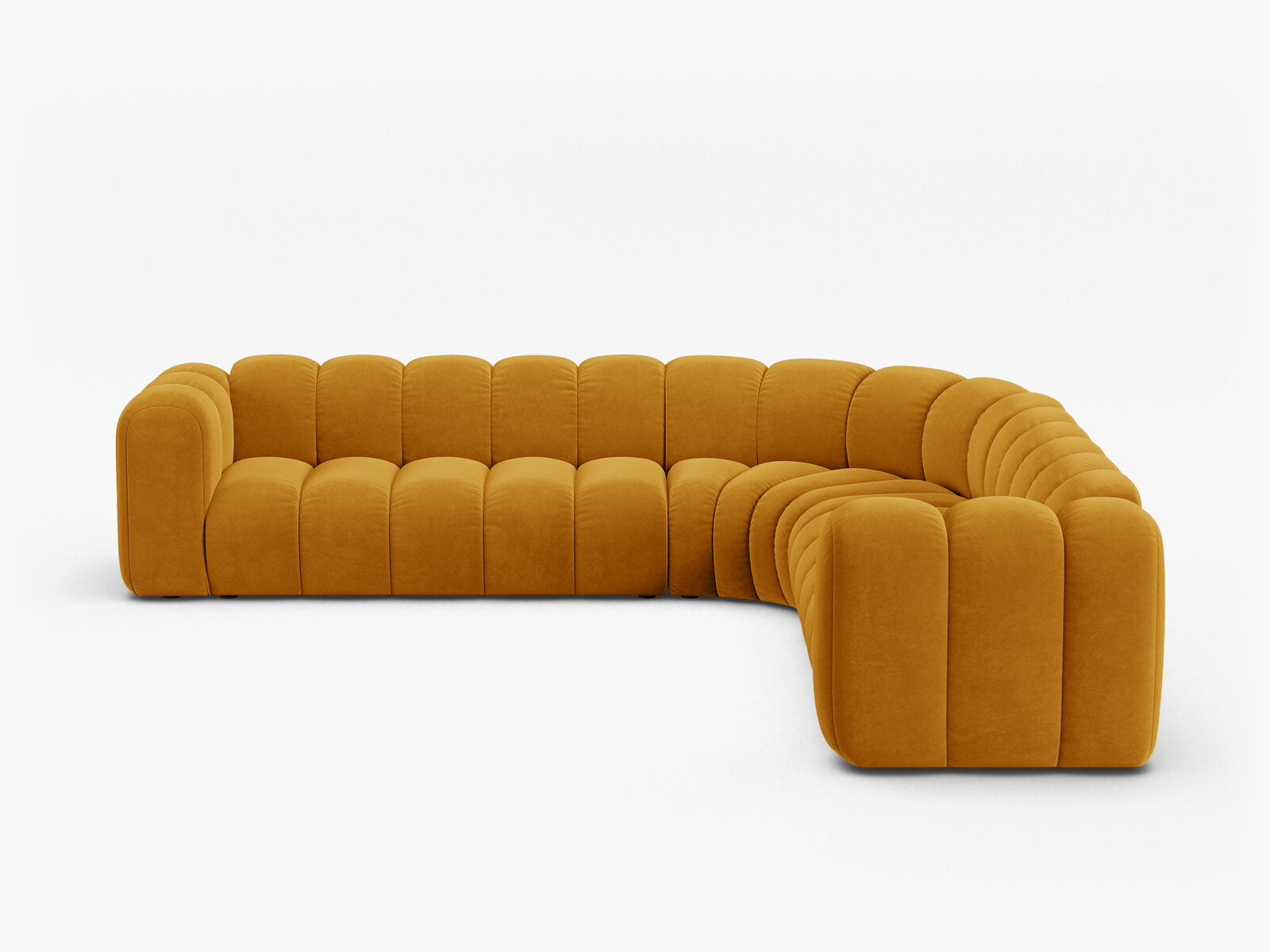 Micadoni symmetrisches Ecksofa Lupine 5-Sitzer  Samt Salvador Gelb