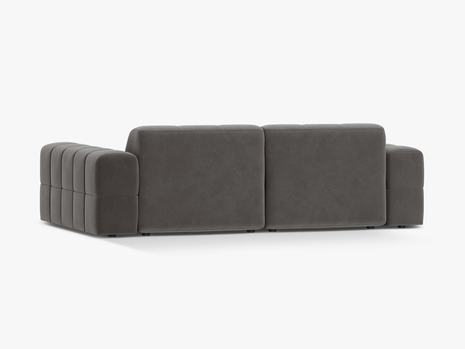Micadoni Sofa Jennifer 3-Sitzer Samt Bluvel Hellgrau