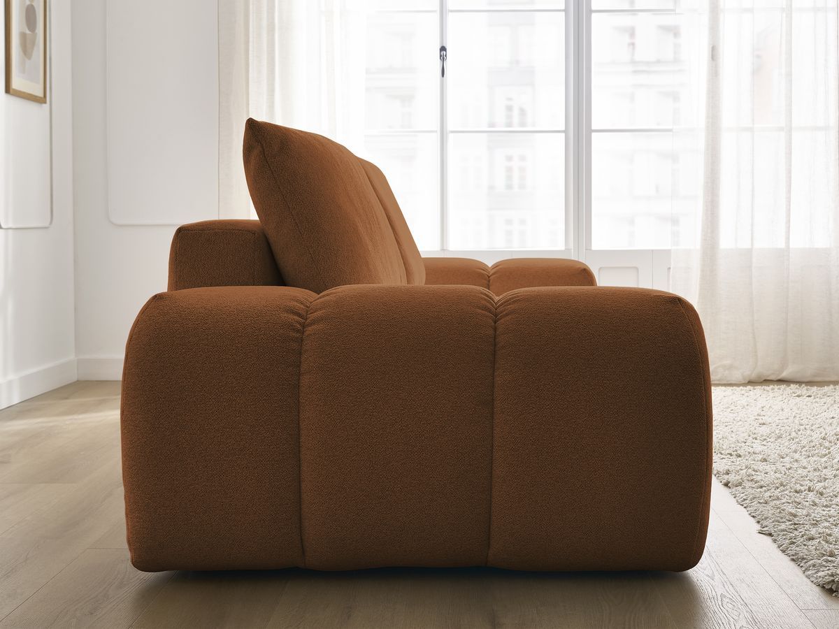 Bobochic Everest Sofa 3-Sitzer, 2 Kissen Melange-Stoff Orange