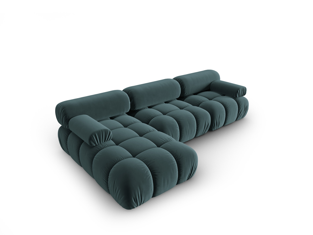 Cosmopolitan Design Modulares Ecksofa Cortina 4-Sitzer Samt Bluvel Türkis Links