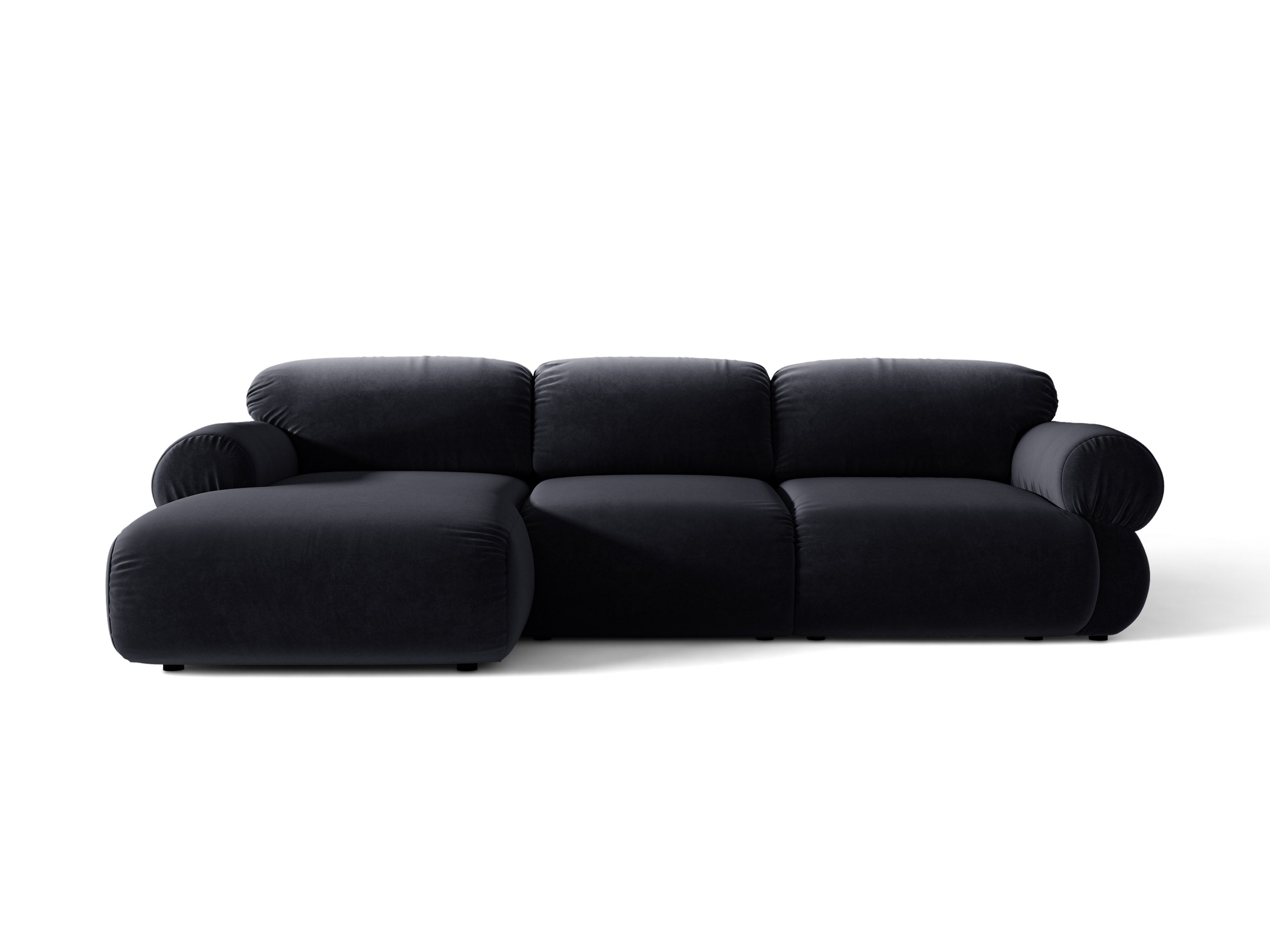 Micadoni Ophelia Ecksofa 6-Sitzer Links Samt Salvador Königsblau