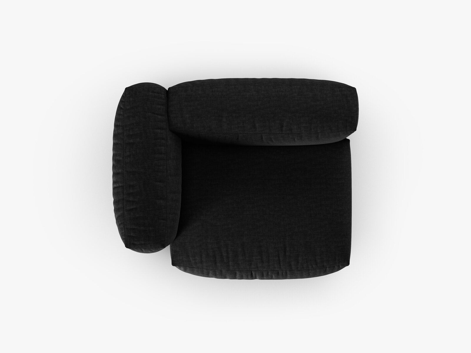 Micadoni Eckmodul mit Armlehne Martina 1-Sitzer 90cm Sitztiefe Links Strukturierter Stoff Boston Schwarz