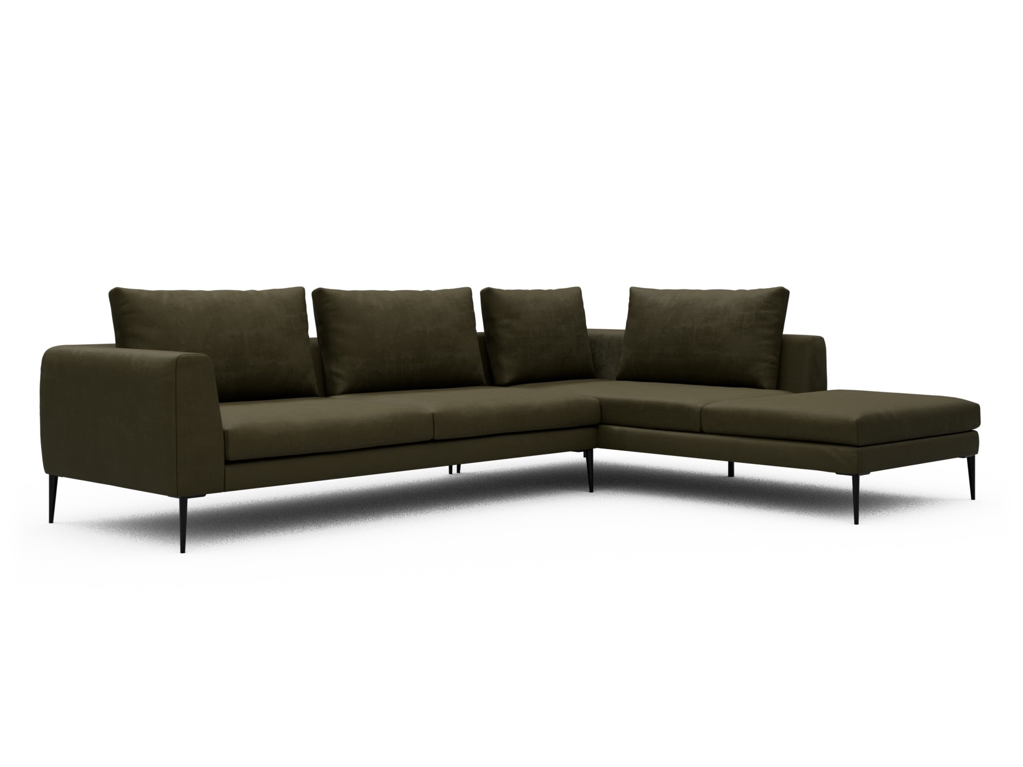 Skandi Home Ecksofa Paul Relax-Ecke rechts mit 3-Sitzer Cordufine-Pine-Green moebelfaktor
