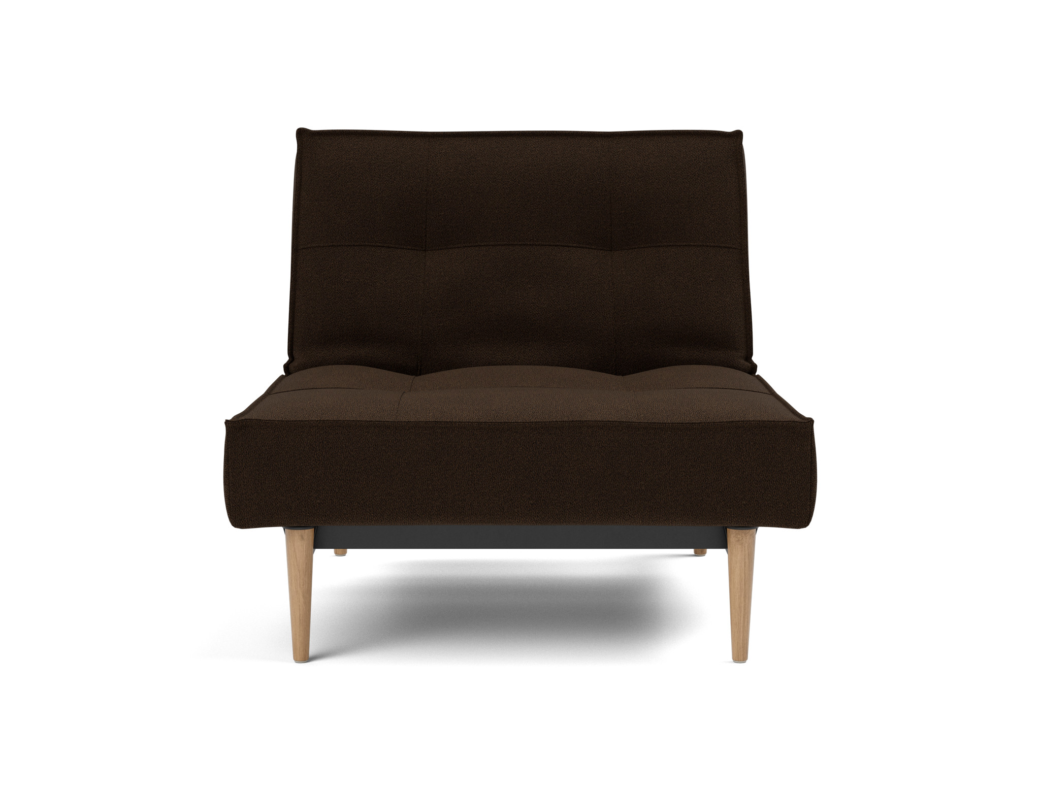 Sessel Splitback Strukturierter Stoff Taura 358-Chocco Beine Styletto Eiche hell