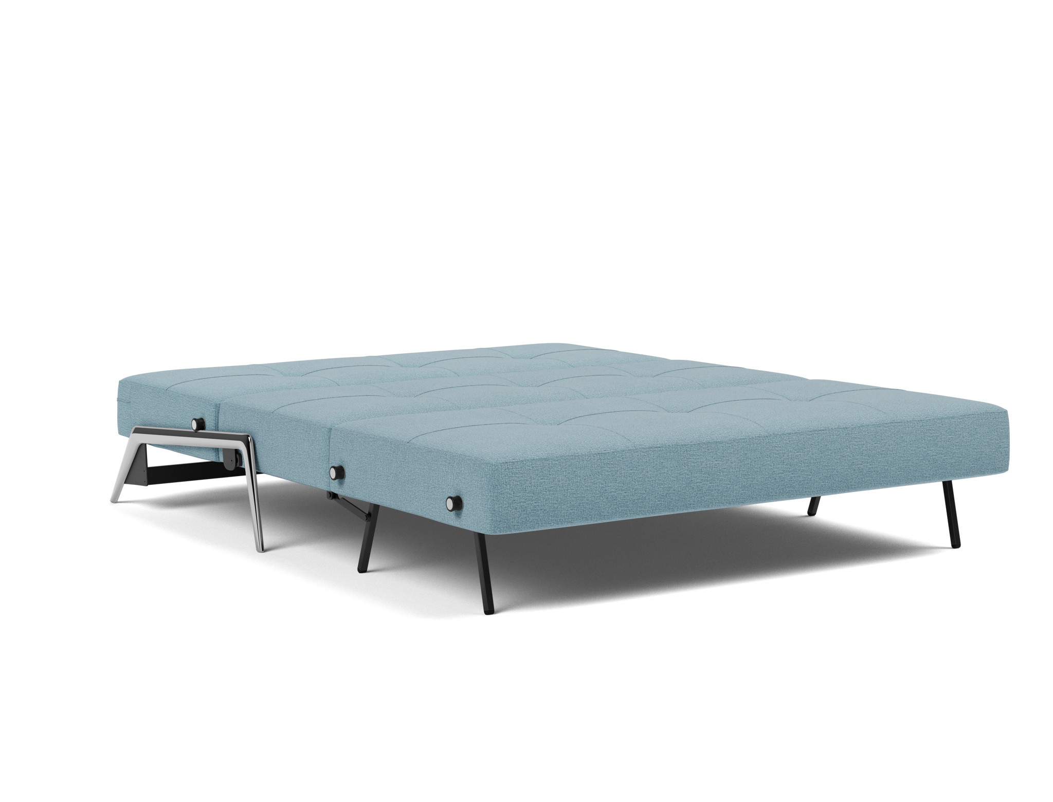 Schlafsofa Cubed 160 Flachgewebe Mixed Dance 525-Light-Blue Beine Aluminium