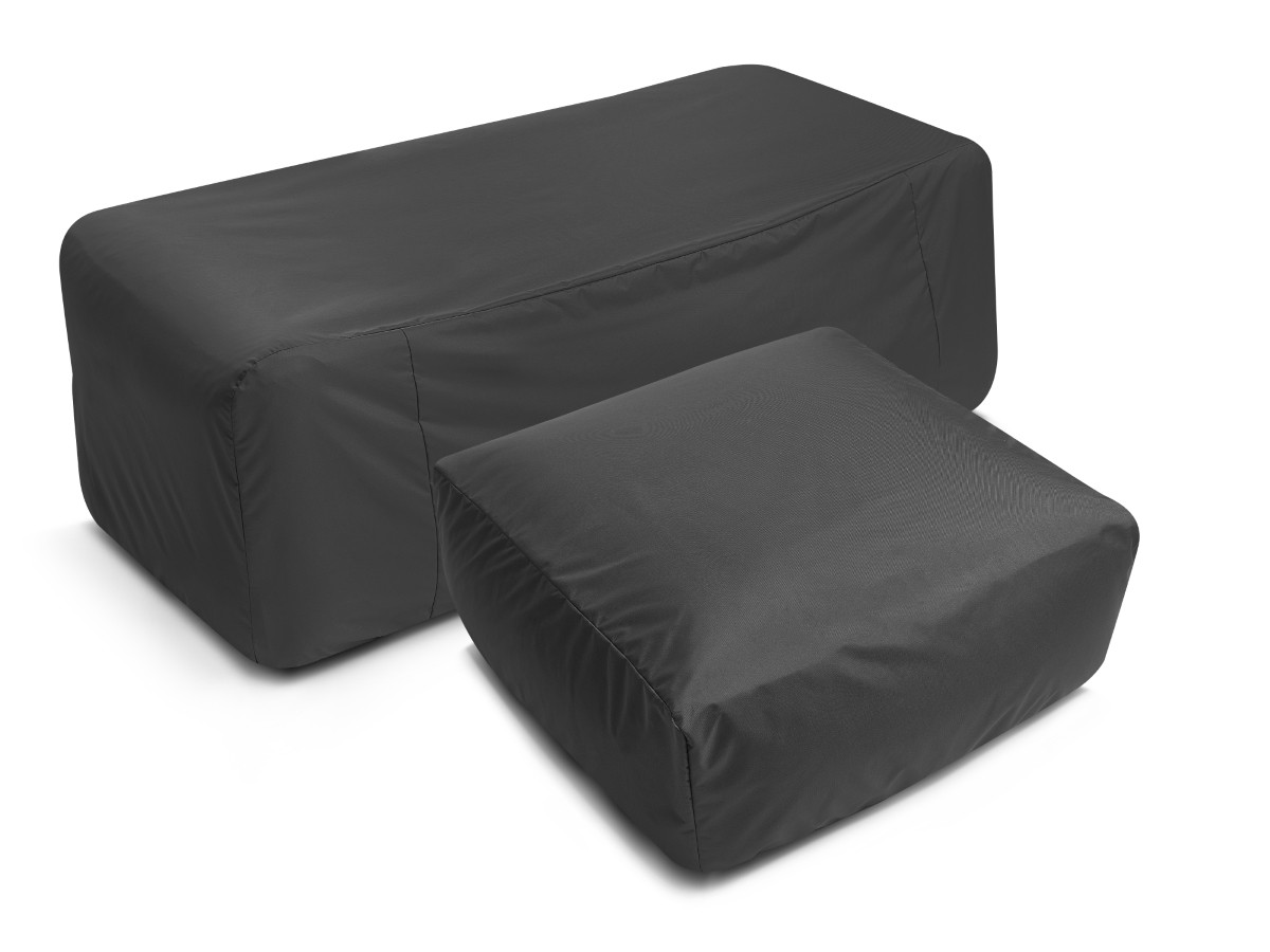 Bobochic Nour Gartensofa 4-Sitzer mit Pouf Stoff Orange