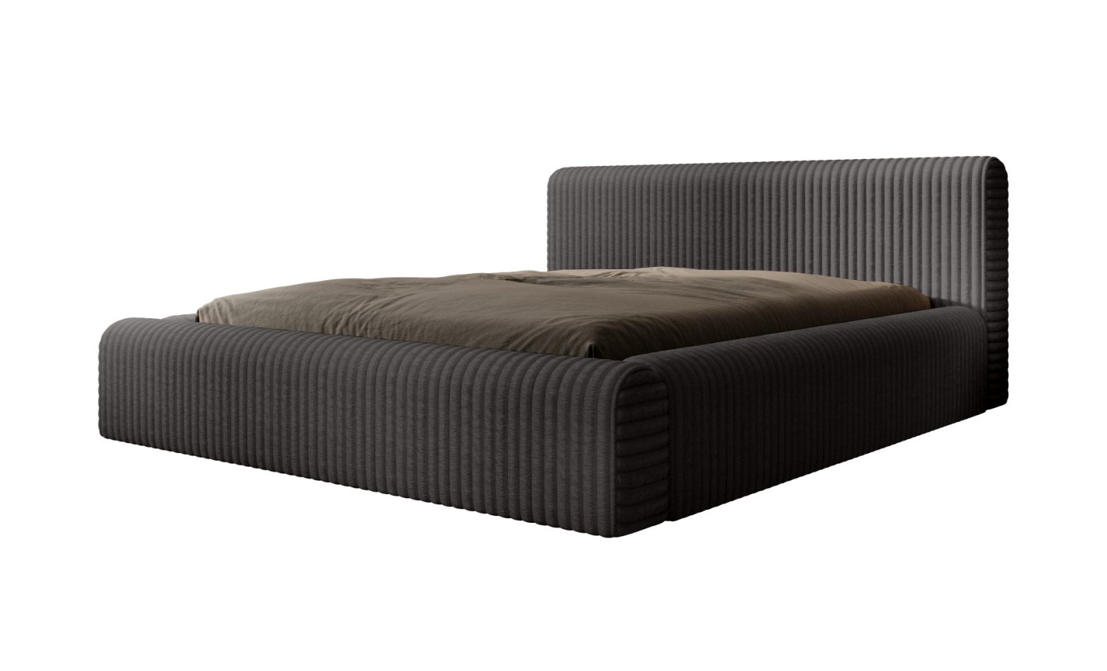 Polsterbett Miloa Softcord mit Fellstruktur 140x200 mit Metallrahmen Vito 18